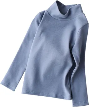 Toddler Baby Girl Long Sleeve T Shirt Kids Basic Solid Turtleneck Tee Top Cotton Clothes 16T