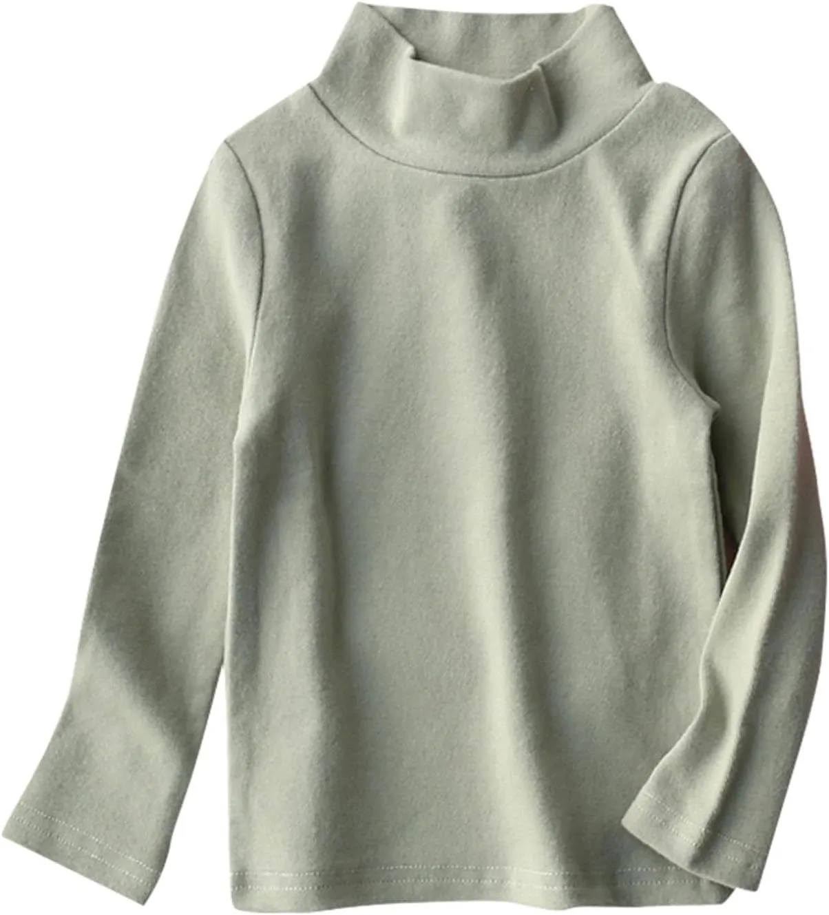 Toddler Baby Girl Long Sleeve T Shirt Kids Basic Solid Turtleneck Tee Top Cotton Clothes 16T