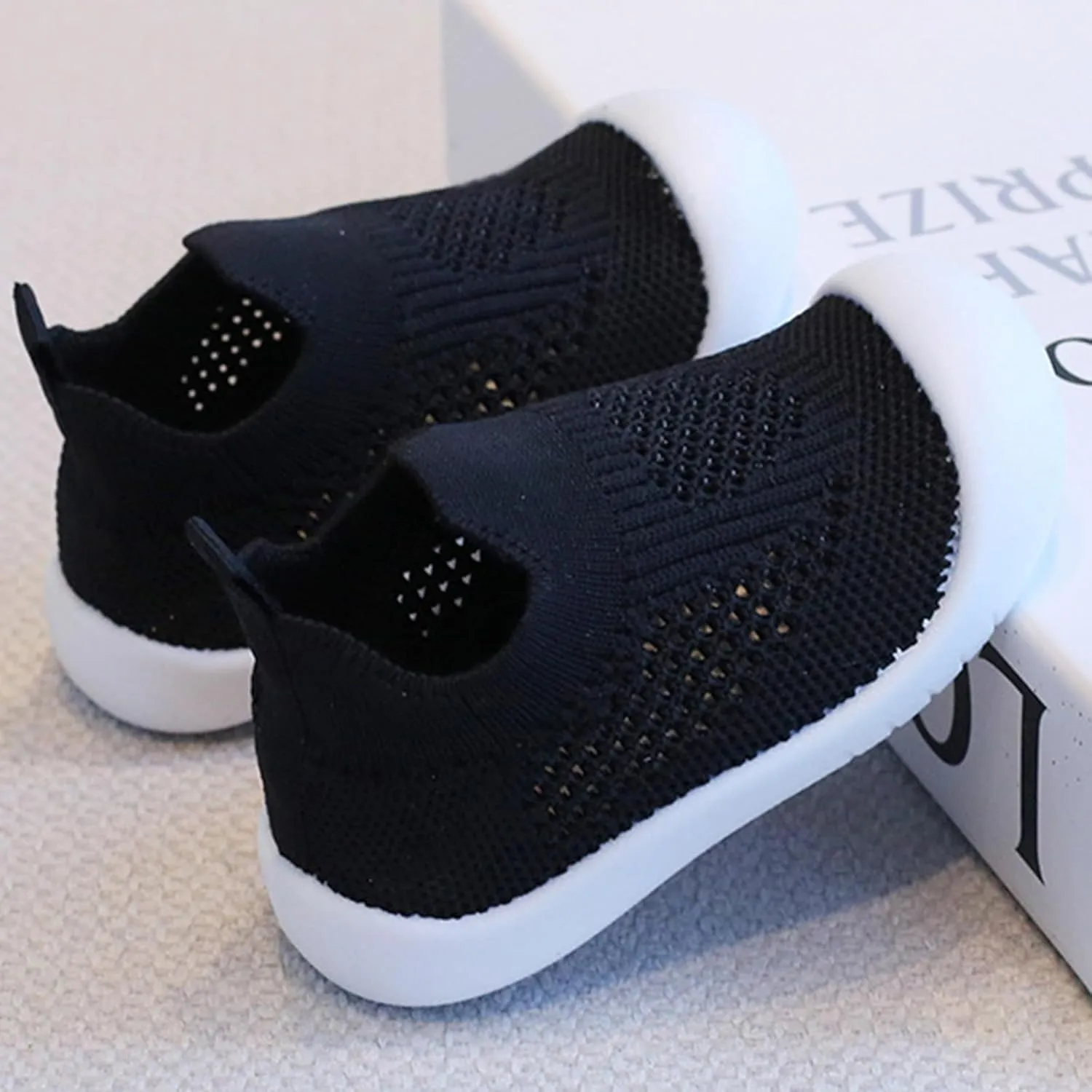 Toddler Boy Girl Mesh Sneakers Baby Knitted Walking Shoes Infant Soft Sole Trainerslittle Kid Breathable Outdoor Shoes