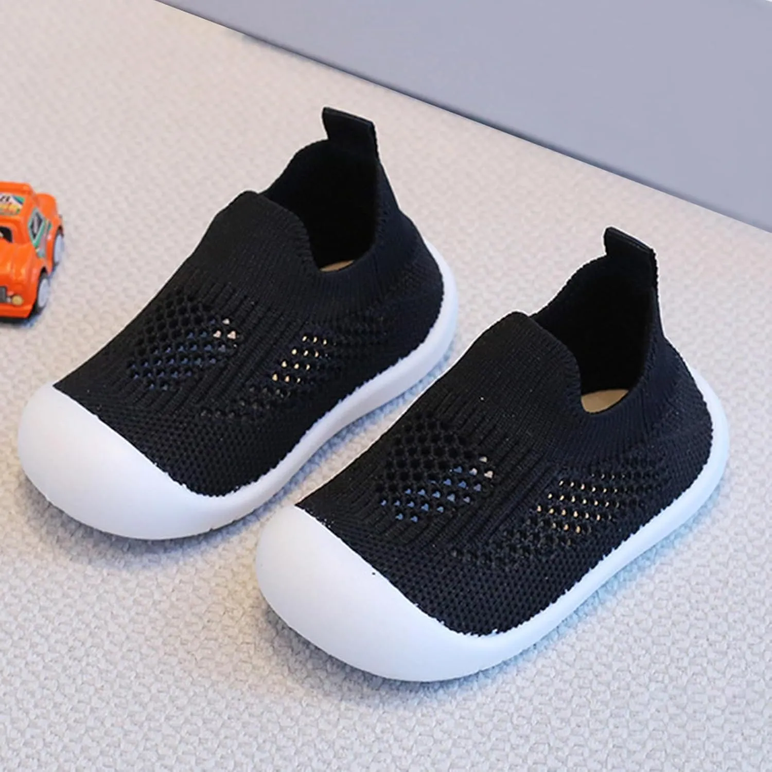 Toddler Boy Girl Mesh Sneakers Baby Knitted Walking Shoes Infant Soft Sole Trainerslittle Kid Breathable Outdoor Shoes