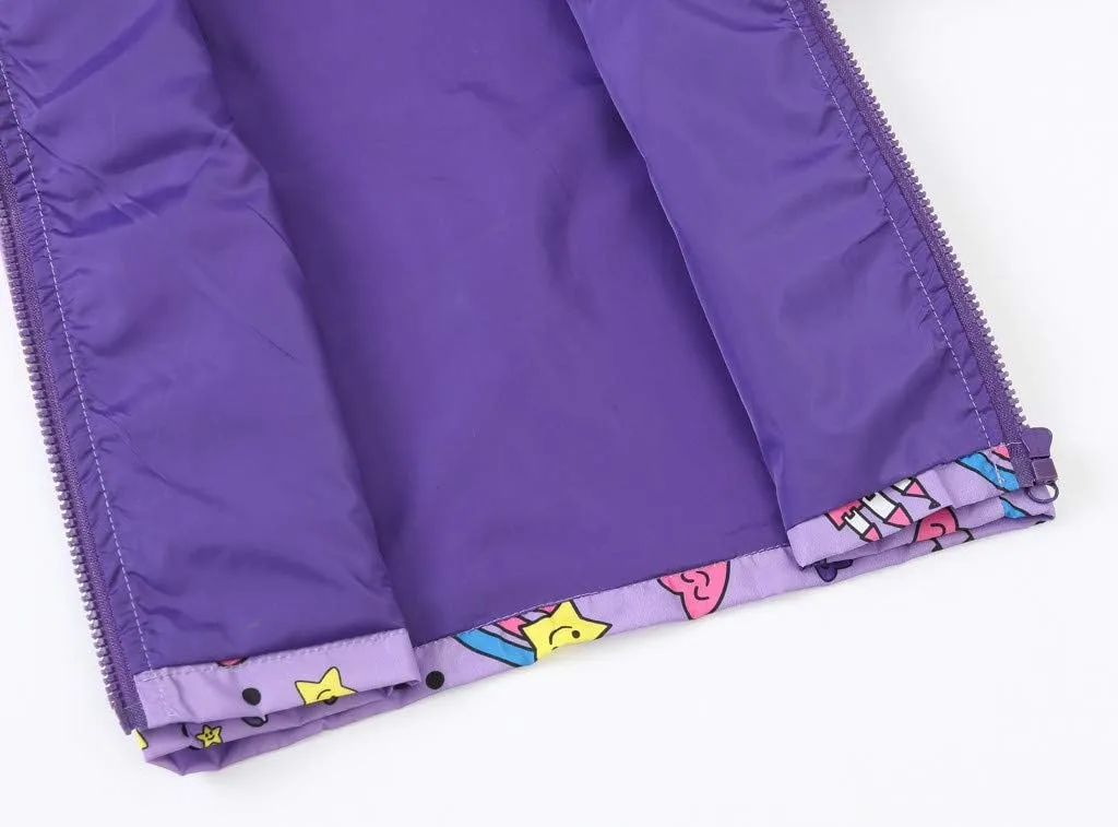Toddler Boys Girls Fashion Cartoon Animal Print Zip Jacket Hooded Trench Lightweight Kids Windbreaker Coats Casual Outerwear
