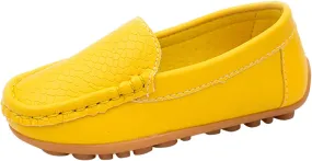 Toddler Boys Girls Loafer Shoes Soft Synthetic Leather Slip On occasin Flat Boat Dress Shoes for Kids