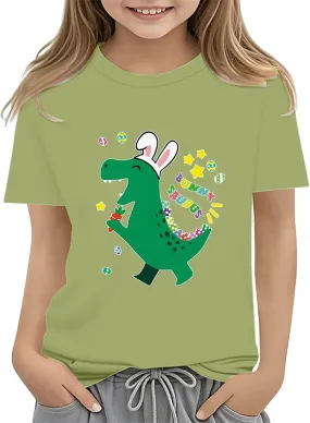 Toddler Easter Shirts Boy Short Sleeve Tractor Bunny Tshirt for Kids Cotton Tee Tops 2 13 Years Long Tee Shirt