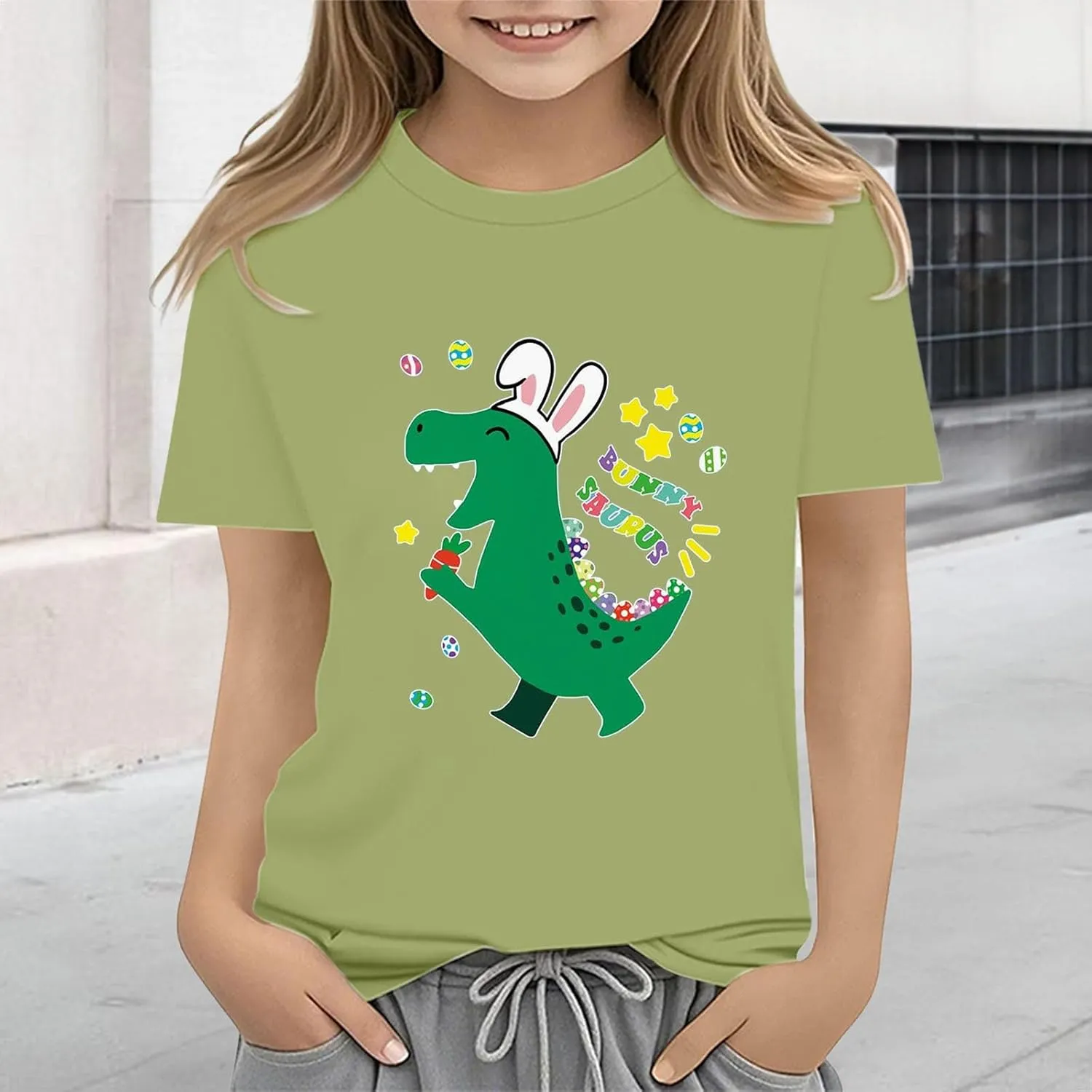 Toddler Easter Shirts Boy Short Sleeve Tractor Bunny Tshirt for Kids Cotton Tee Tops 2 13 Years Long Tee Shirt