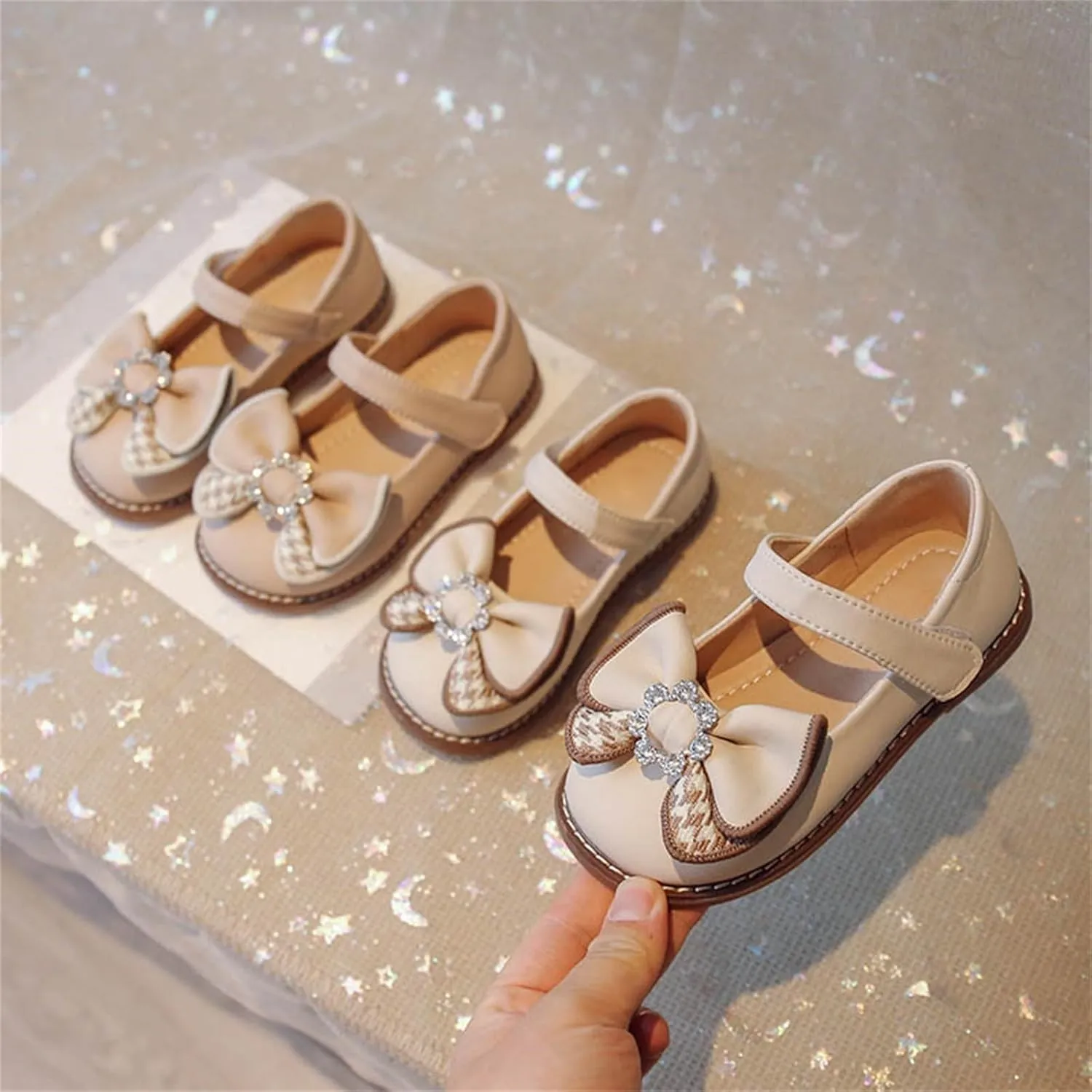 Toddler Flower Girl Bowknot Mary Jane Dress Shoes Cute School 𝗨niform Platform Kids Little Girls Slippers Size 9