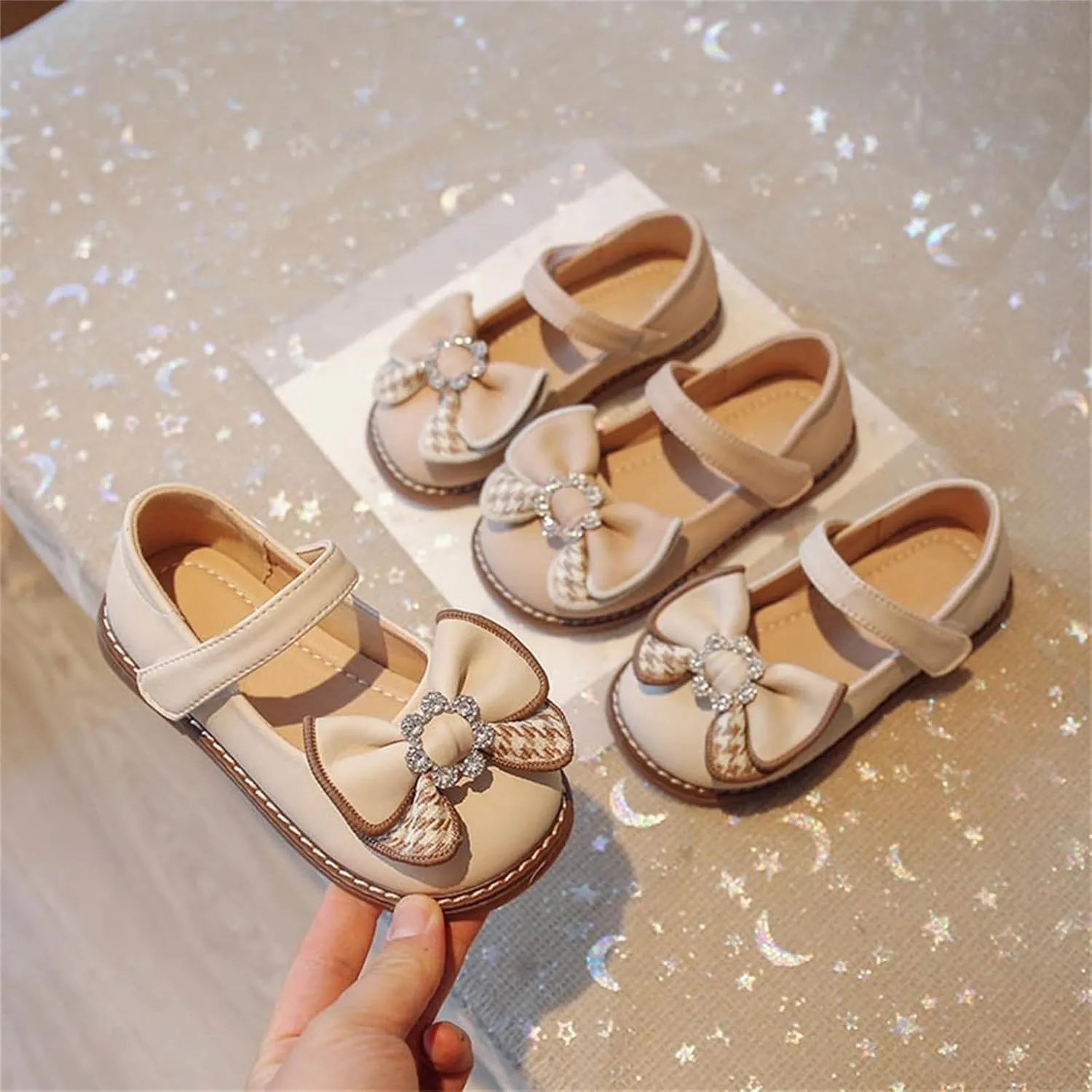 Toddler Flower Girl Bowknot Mary Jane Dress Shoes Cute School 𝗨niform Platform Kids Little Girls Slippers Size 9