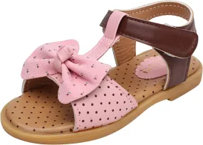 Toddler Girl Sandals Children Shoes Fashion Flat Bottom Bow Princess Sandals Soft Bottom Fashion Sandals (Pink, 10.5 Little Child)