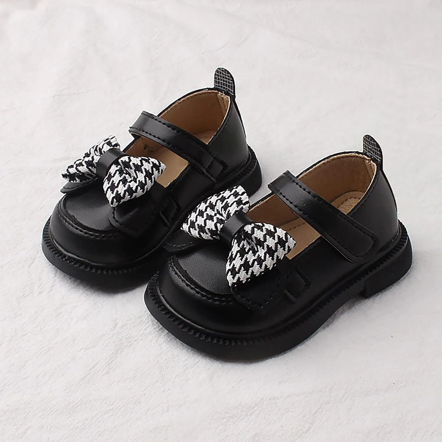 Toddler Girl School Uniform Shoes Baby Girls Mary Jane Shoes Soft Bottom Bow Tie Shoes for Girl Flat Kid Shoes
