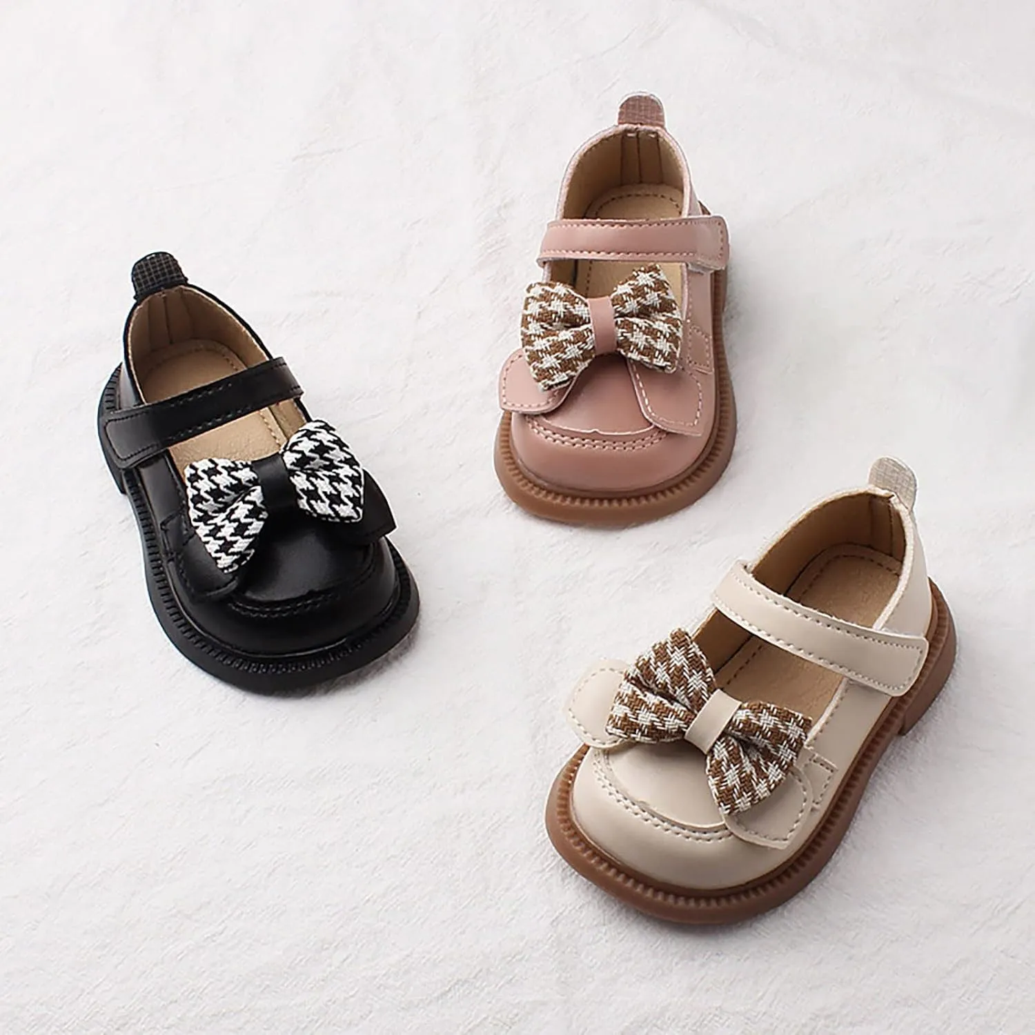 Toddler Girl School Uniform Shoes Baby Girls Mary Jane Shoes Soft Bottom Bow Tie Shoes for Girl Flat Kid Shoes
