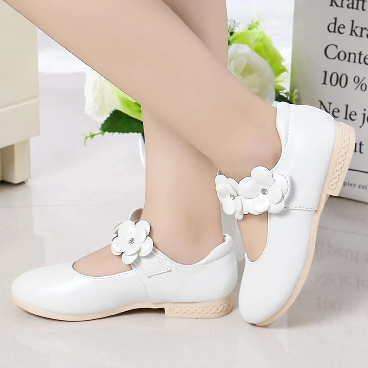 Toddler Girls Ballerina Flats Girls Dress Shoes Flower Girl Shoes Mary Jane Wedding Party Communion Shoes Flower