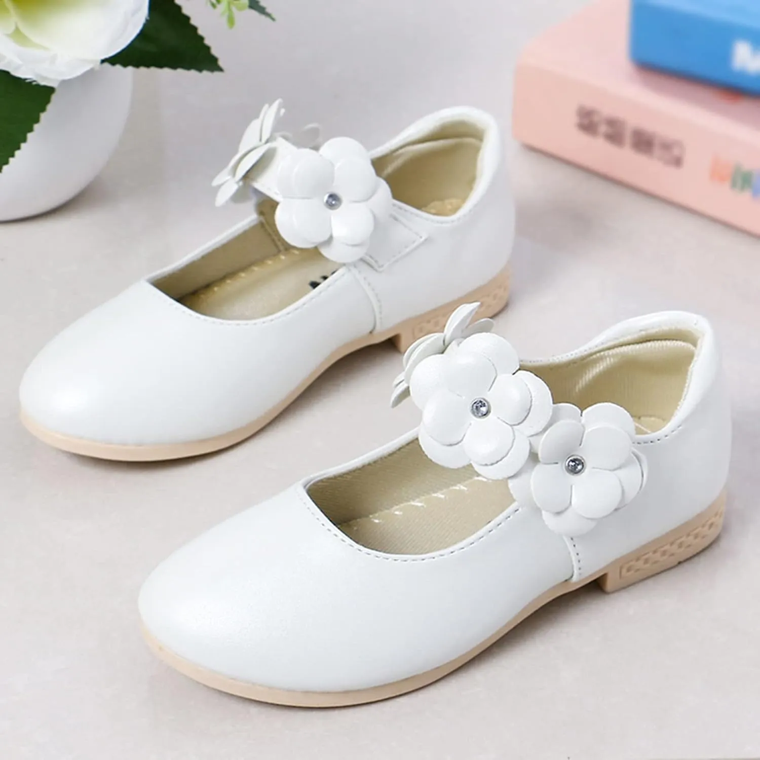 Toddler Girls Ballerina Flats Girls Dress Shoes Flower Girl Shoes Mary Jane Wedding Party Communion Shoes Flower