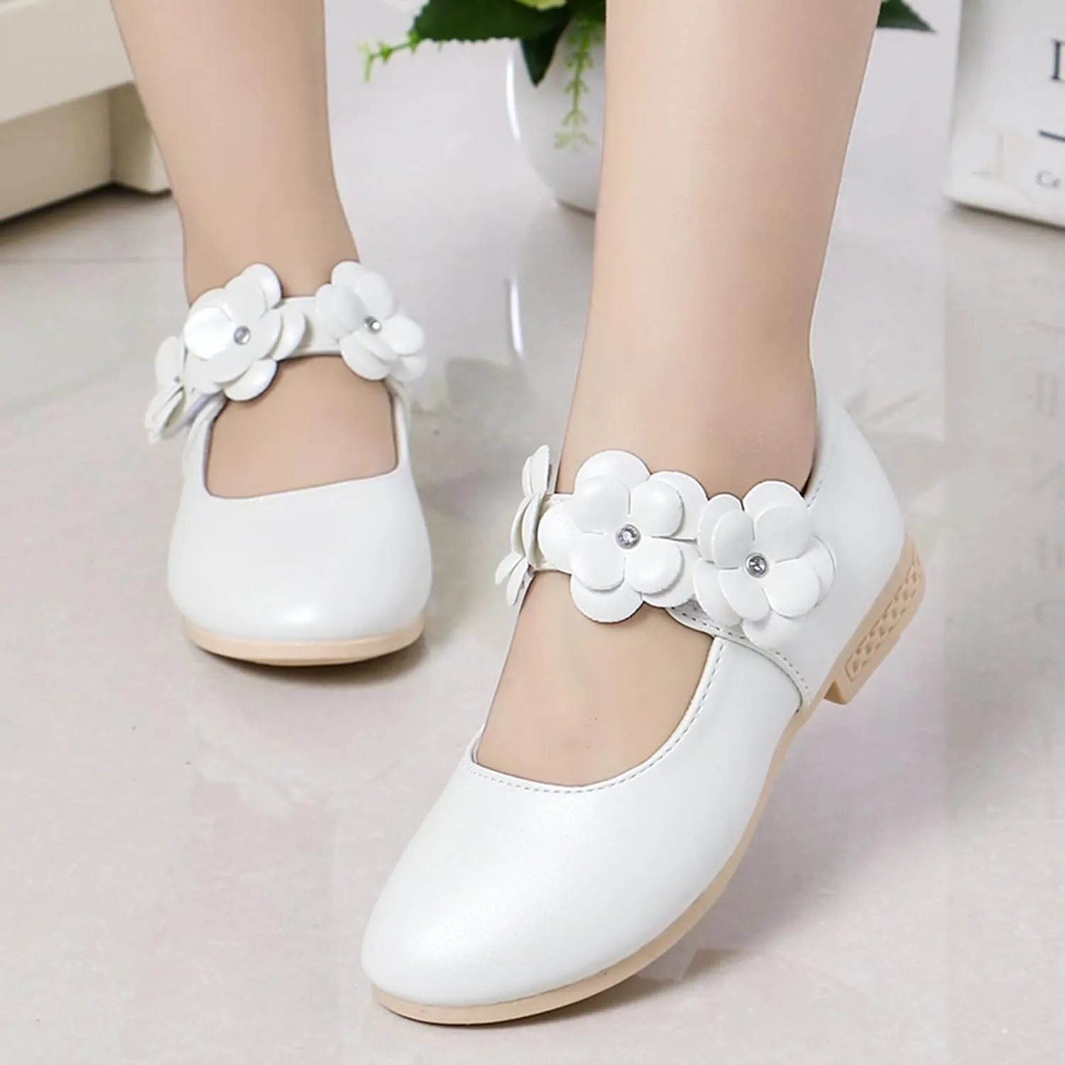 Toddler Girls Ballerina Flats Girls Dress Shoes Flower Girl Shoes Mary Jane Wedding Party Communion Shoes Flower