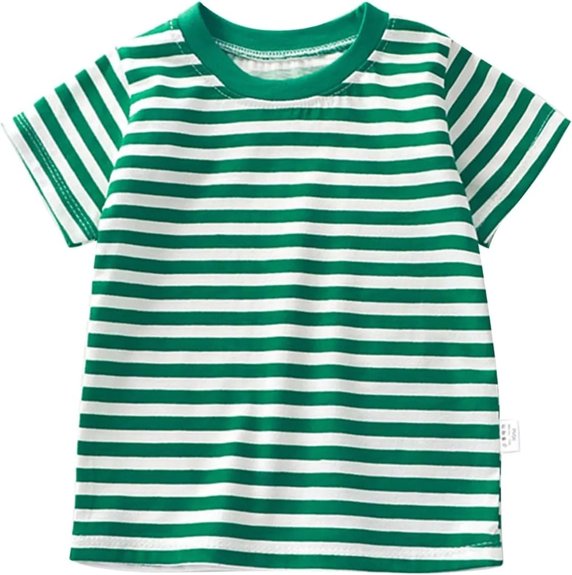 Toddler Girls Boys Casual Short Sleeve T Shirts Kids Loose Soft Striped Color Block Tunic Tops, Tees