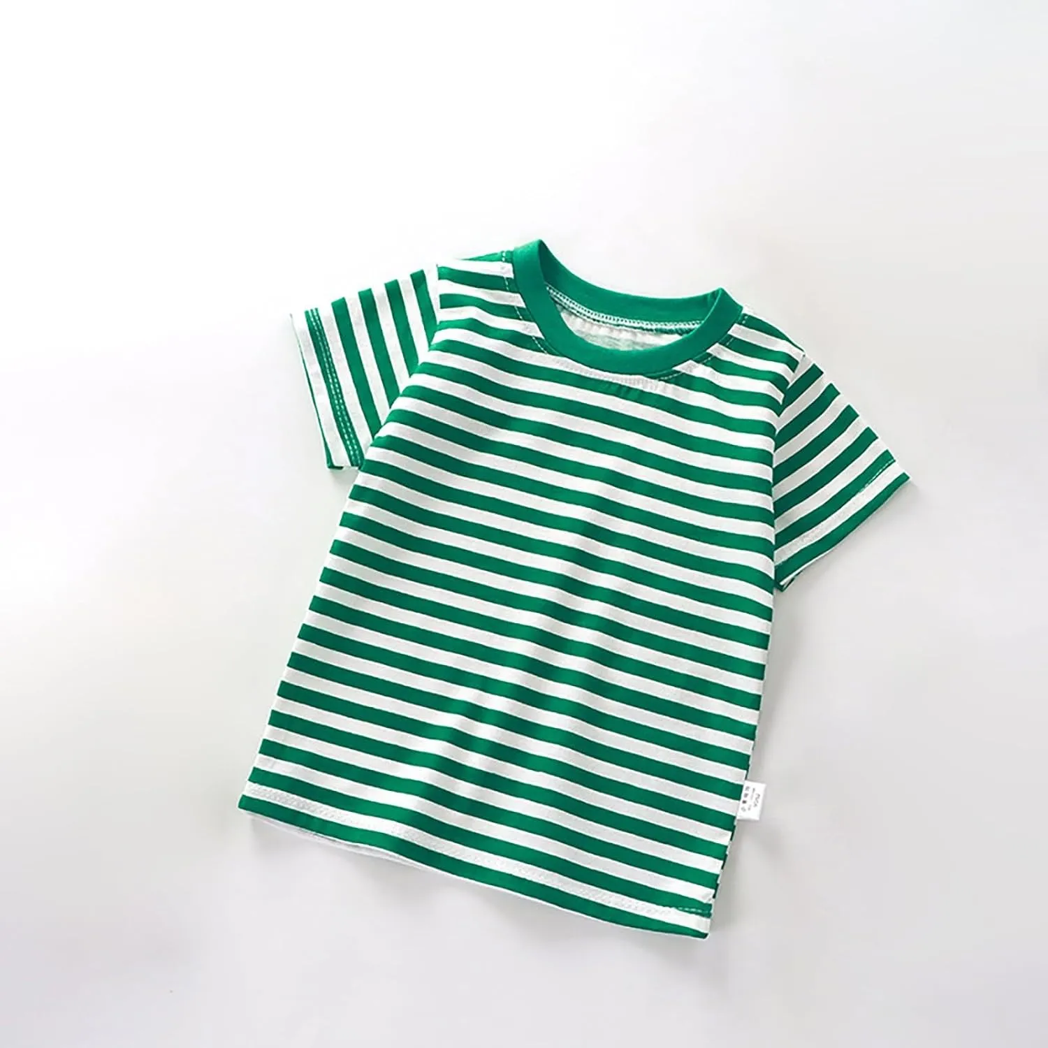 Toddler Girls Boys Casual Short Sleeve T Shirts Kids Loose Soft Striped Color Block Tunic Tops, Tees