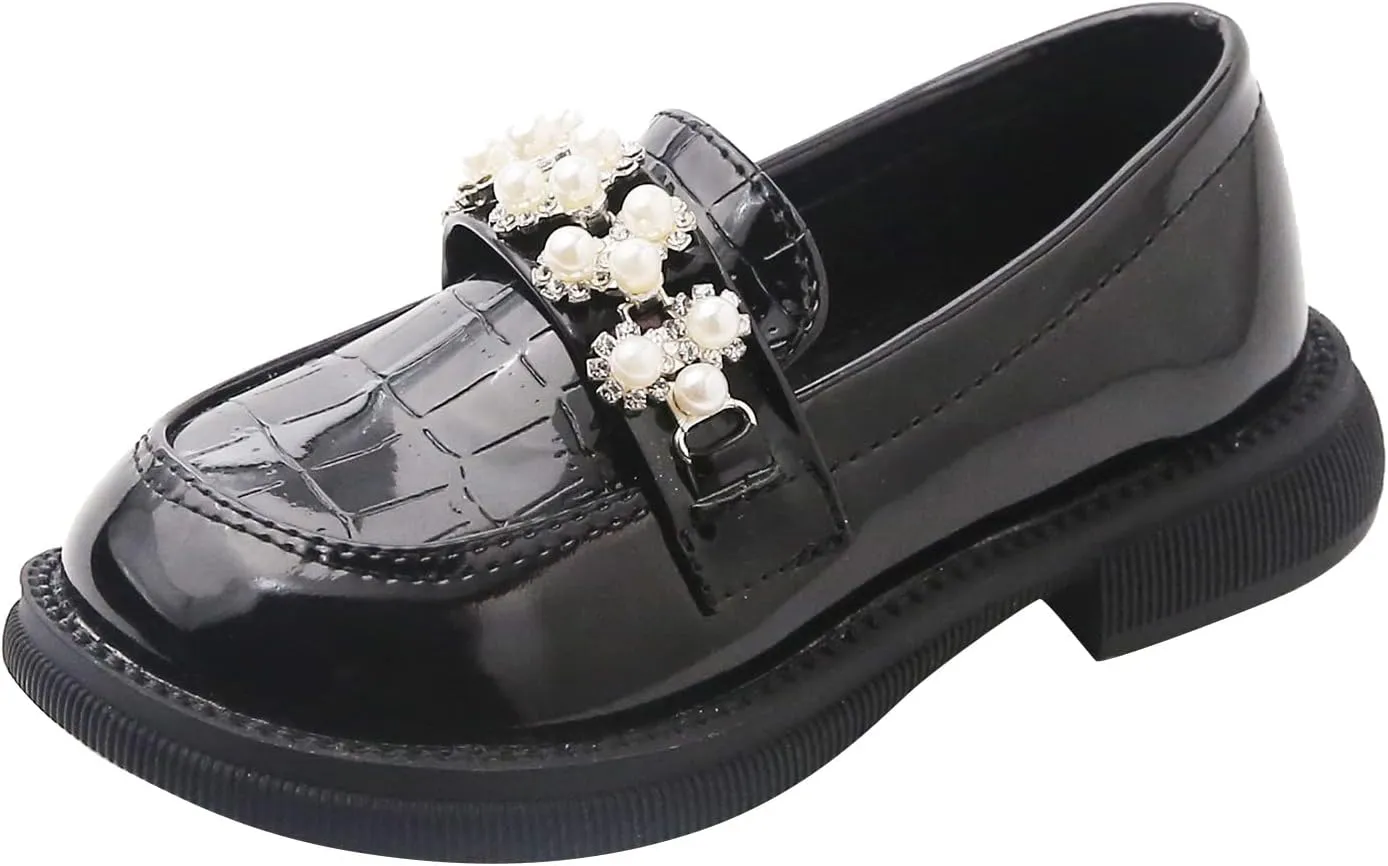 Toddler Girl's Comfort Dress Shoes Loafer Shoes School Dress Shoes Mary Jane Shoes Thick Sole Slip On Casual Shoes