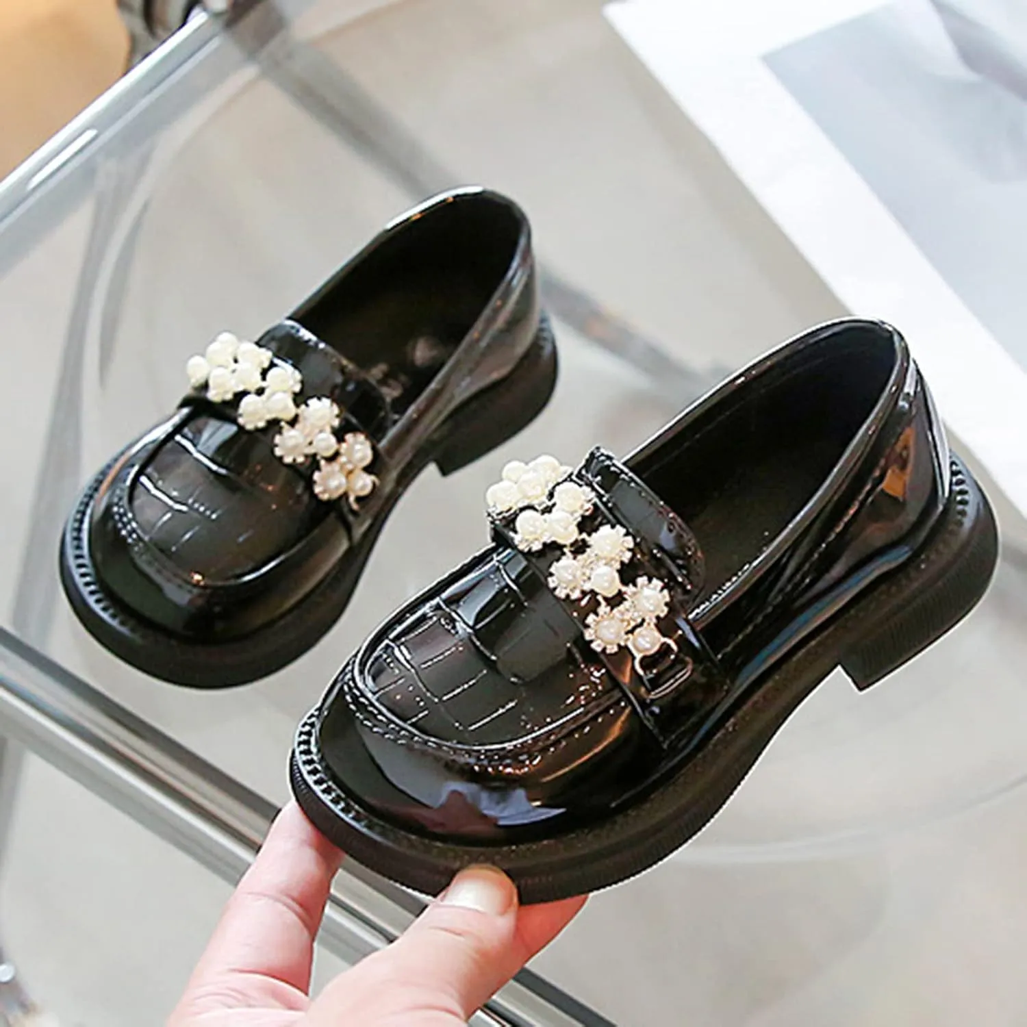 Toddler Girl's Comfort Dress Shoes Loafer Shoes School Dress Shoes Mary Jane Shoes Thick Sole Slip On Casual Shoes