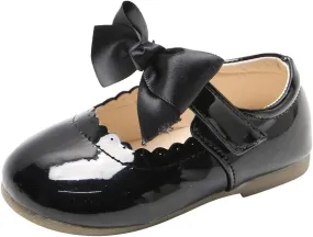 Toddler Girls Patent Bow Mary Jane Ballet Flats Flower Girl Dress Shoes Wedding Party School Shoes Baby Church Shoes