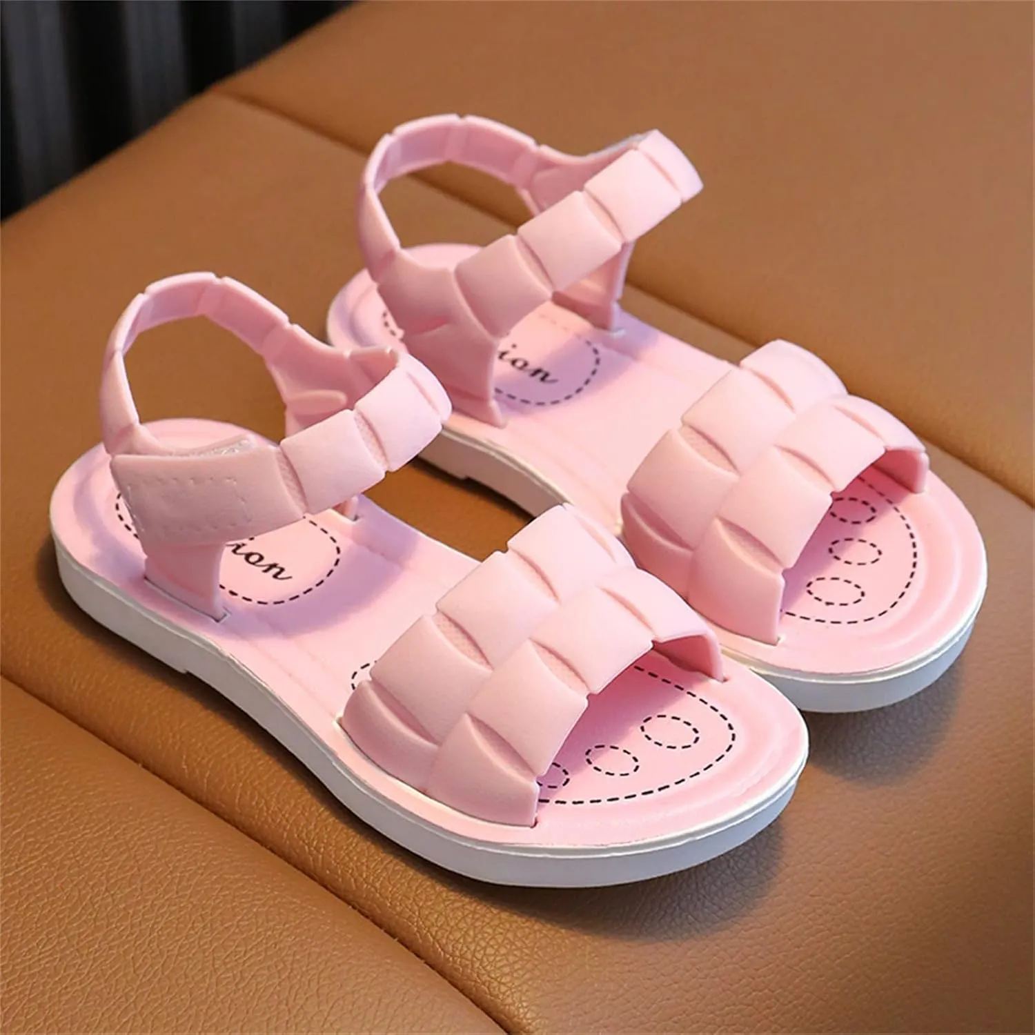 Toddler Girls Sandals Soft Flat Shoes Fashion Comfortable Open Toe Lightweight Princess (Pink, 11.5 Little Child)