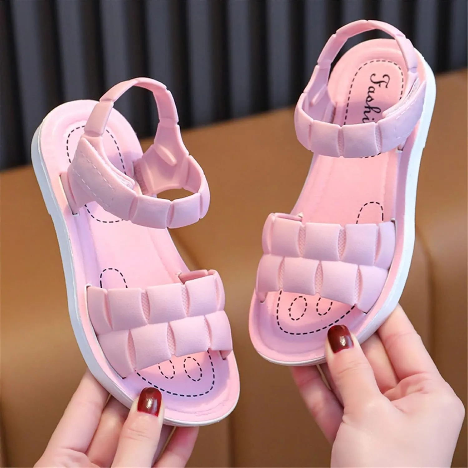 Toddler Girls Sandals Soft Flat Shoes Fashion Comfortable Open Toe Lightweight Princess (Pink, 11.5 Little Child)