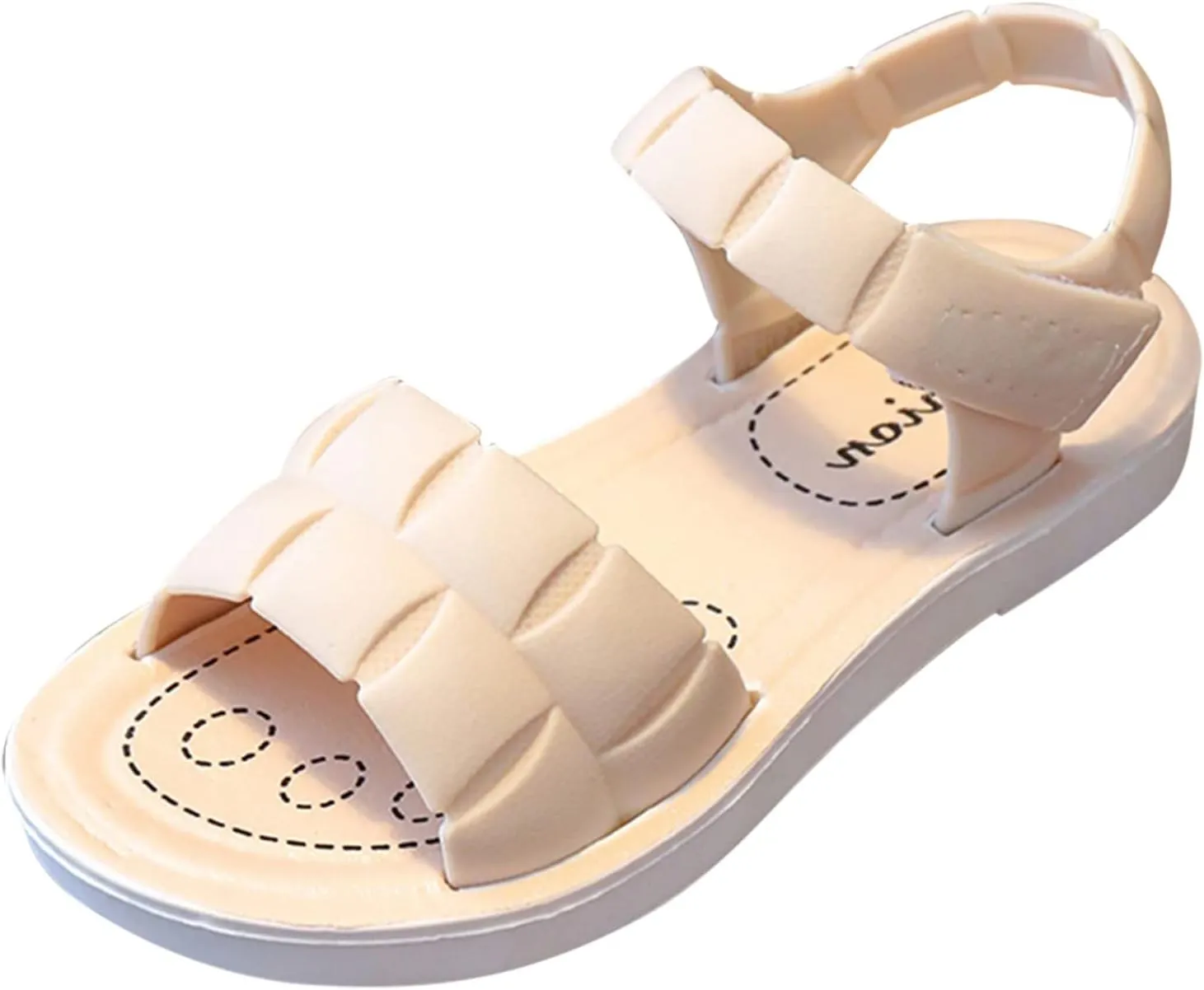 Toddler Girls Sandals Soft Flat Shoes Fashion Comfortable Open Toe Lightweight Princess Sandals (White, 9.5 Toddler)