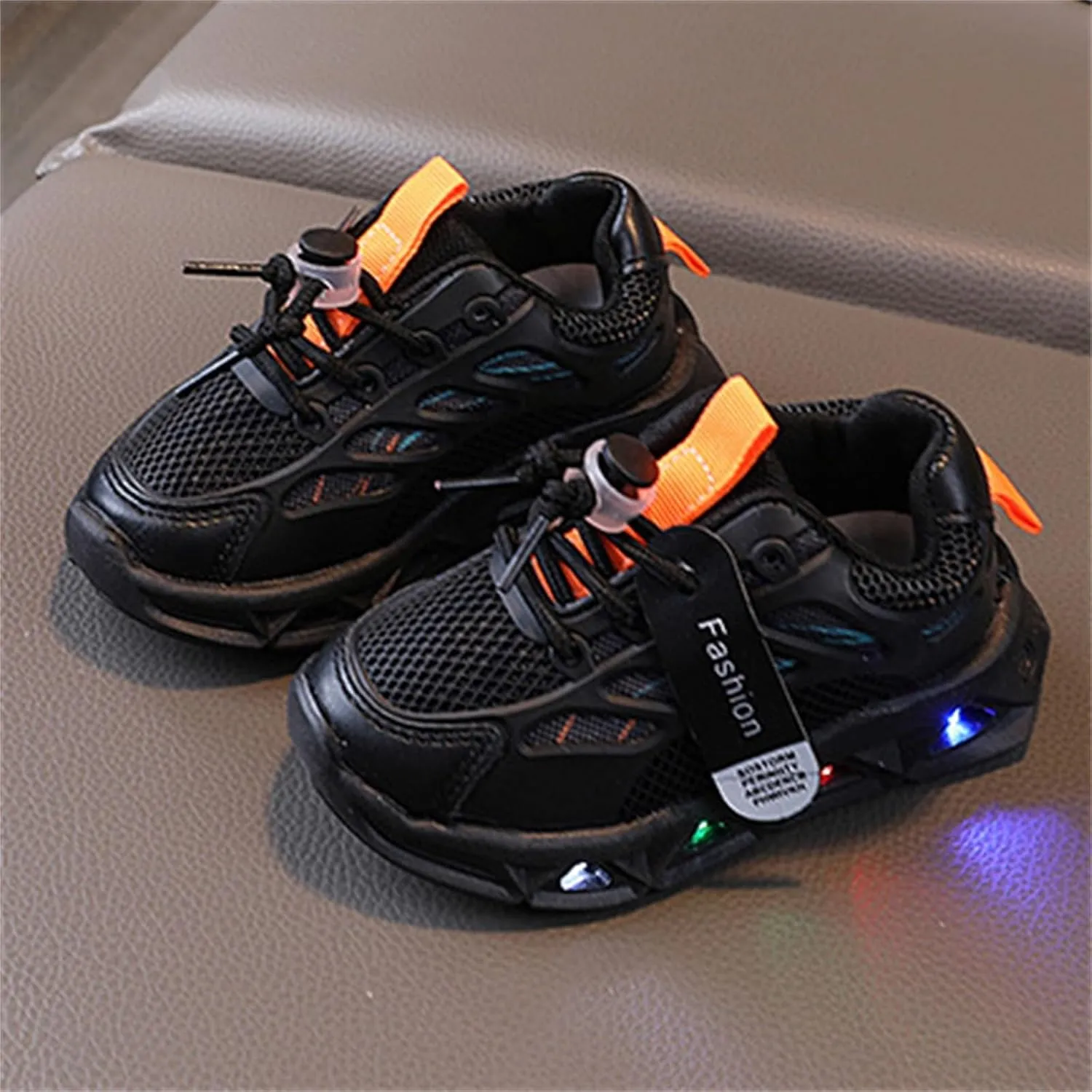 Toddler Infant Boys Girls Light Up Solid Color Platform Sneakers Baby Kids Breathable Mesh Sport Outdoor Casual Shoes