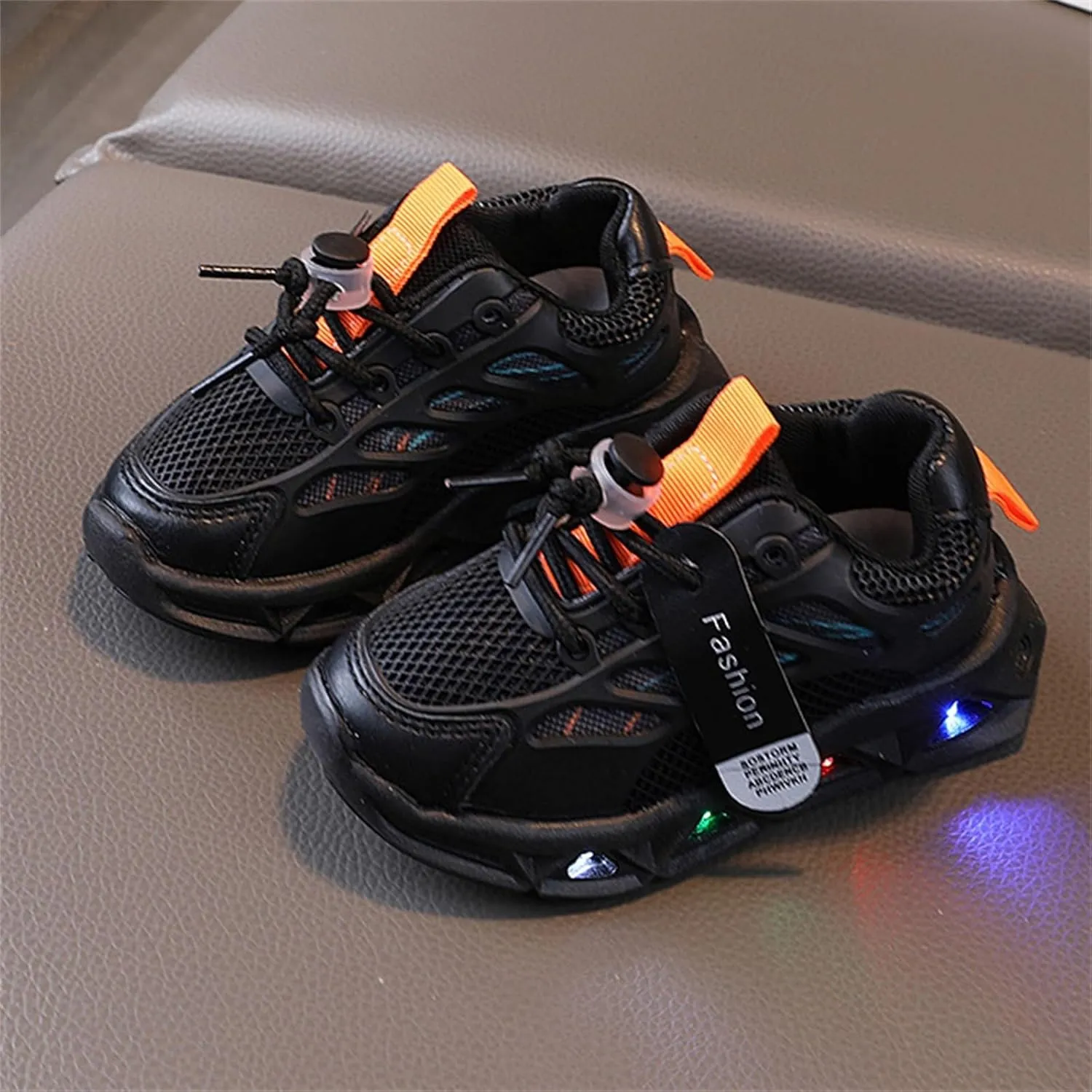 Toddler Infant Boys Girls Light Up Solid Color Platform Sneakers Baby Kids Breathable Mesh Sport Outdoor Casual Shoes
