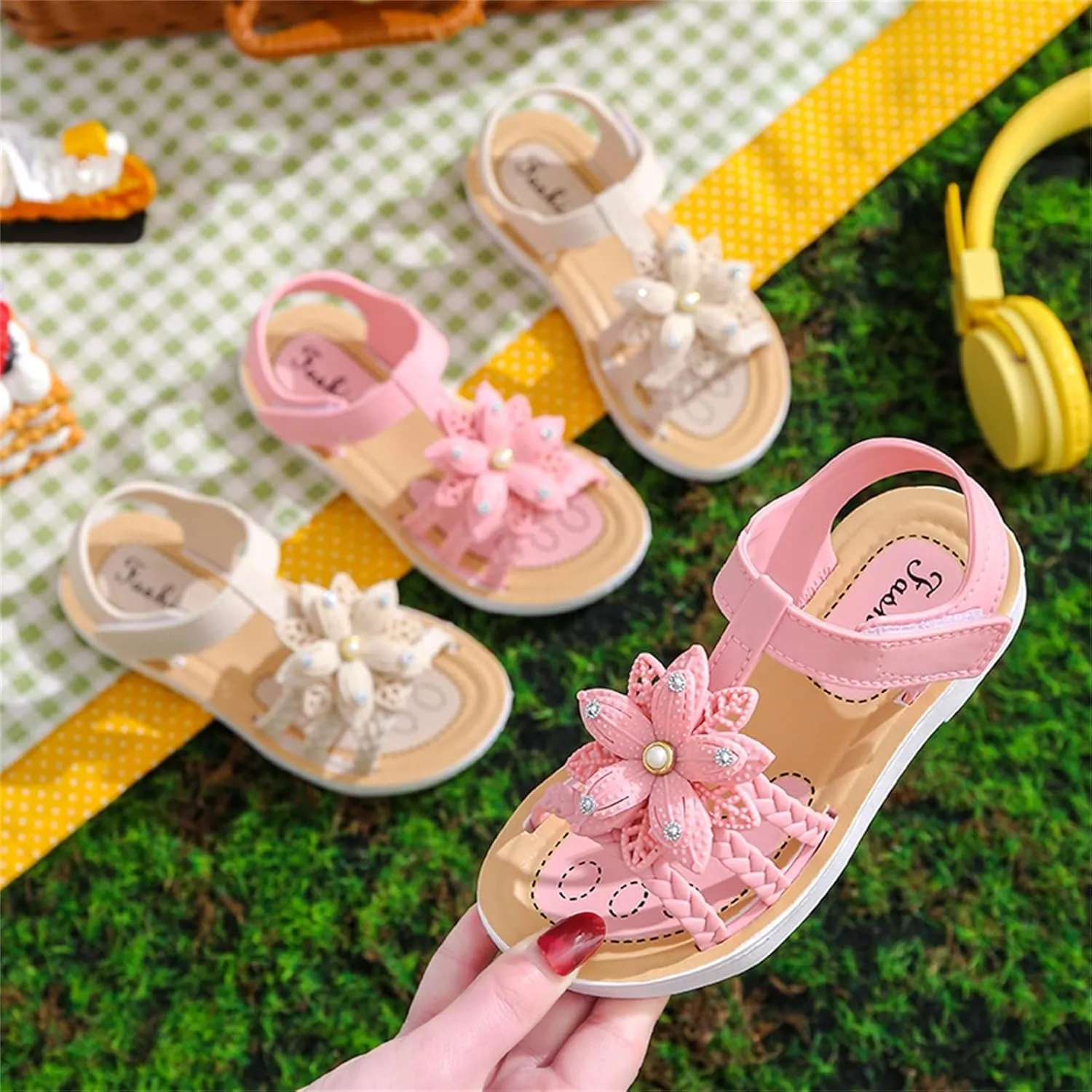Toddler Kids Girls Sandals Soft Flat Shoes Fashion Comfortable Bow Soft Bottom Lightweight Princess Sandals