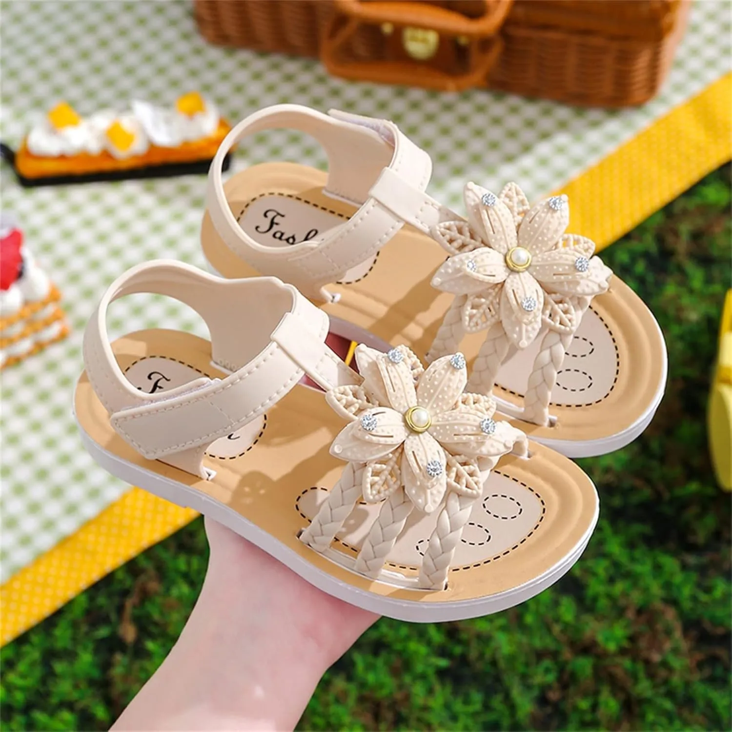 Toddler Kids Girls Sandals Soft Flat Shoes Fashion Comfortable Bow Soft Bottom Lightweight Princess Sandals