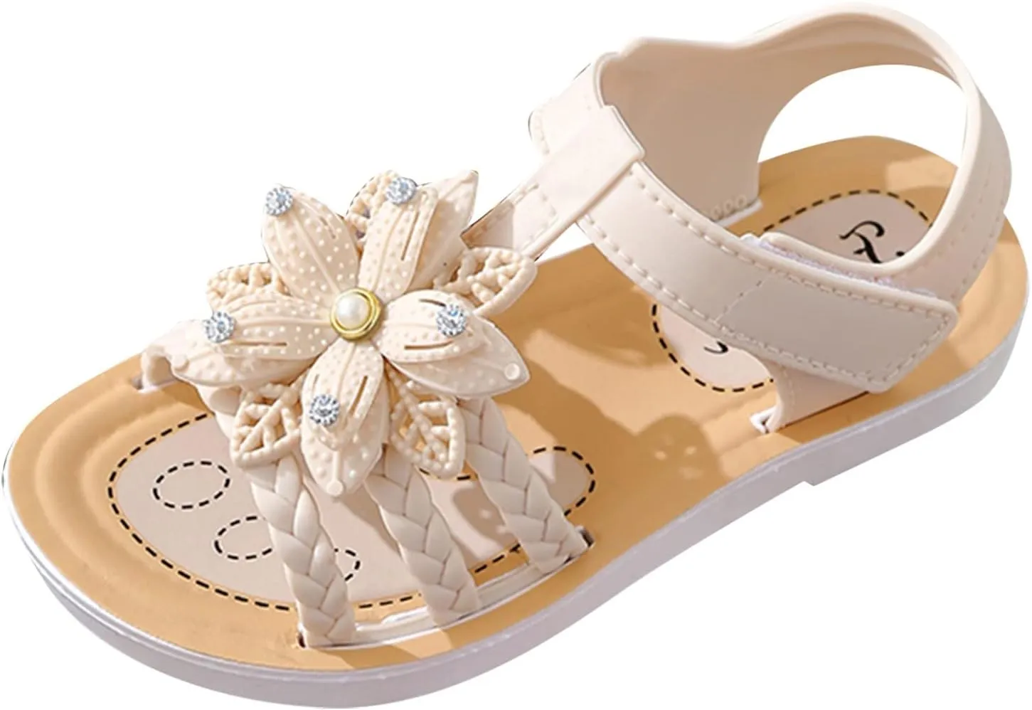Toddler Kids Girls Sandals Soft Flat Shoes Fashion Comfortable Bow Soft Bottom Lightweight Princess Sandals