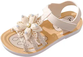 Toddler Kids Girls Sandals Soft Flat Shoes Fashion Comfortable Bow Soft Bottom Lightweight Princess Sandals