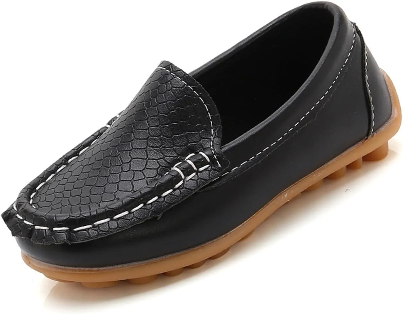 Toddler Little Kid Boys Girls Loafers Shoes Soft Slip On Dress Flat Shoes Boat Shoes Casual Rubber Leather Shoes