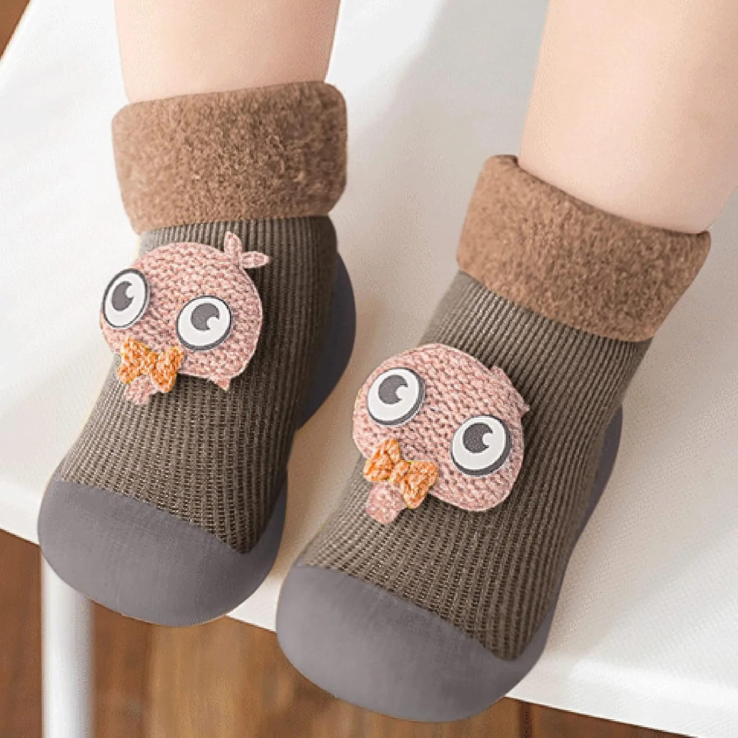 Toddler Sneakers Sole Socks Solid Girls Baby Kids Rubber Boys Warm Soft Knit Stocking Sneakers for Walkers