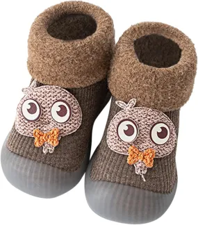 Toddler Sneakers Sole Socks Solid Girls Baby Kids Rubber Boys Warm Soft Knit Stocking Sneakers for Walkers