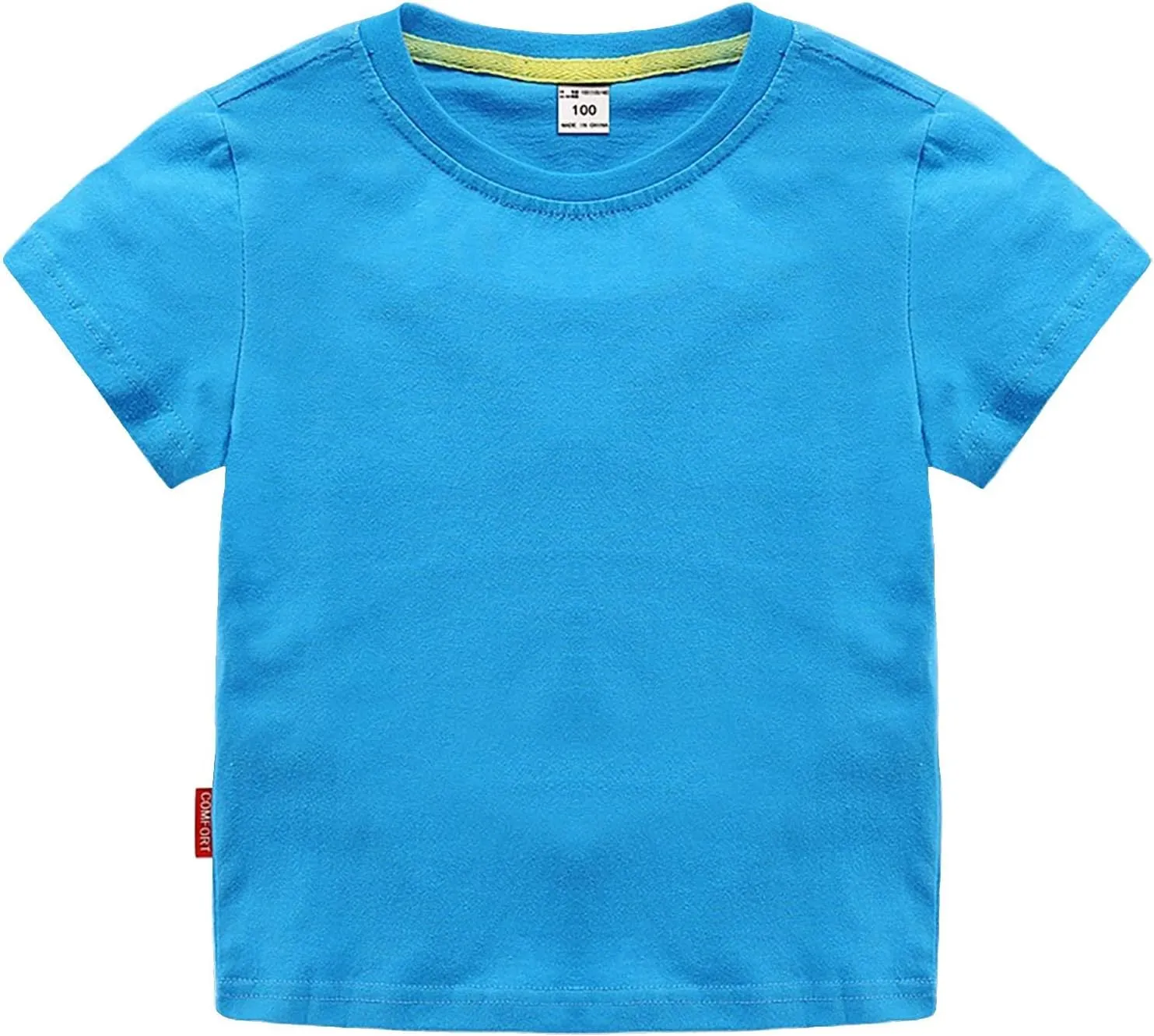 Toddler T Shirts Boys Girls Basic Tee Summer Cotton T-Shirts Crew Neck Short Sleeve Shirt Solid Casual Clothes for Kids