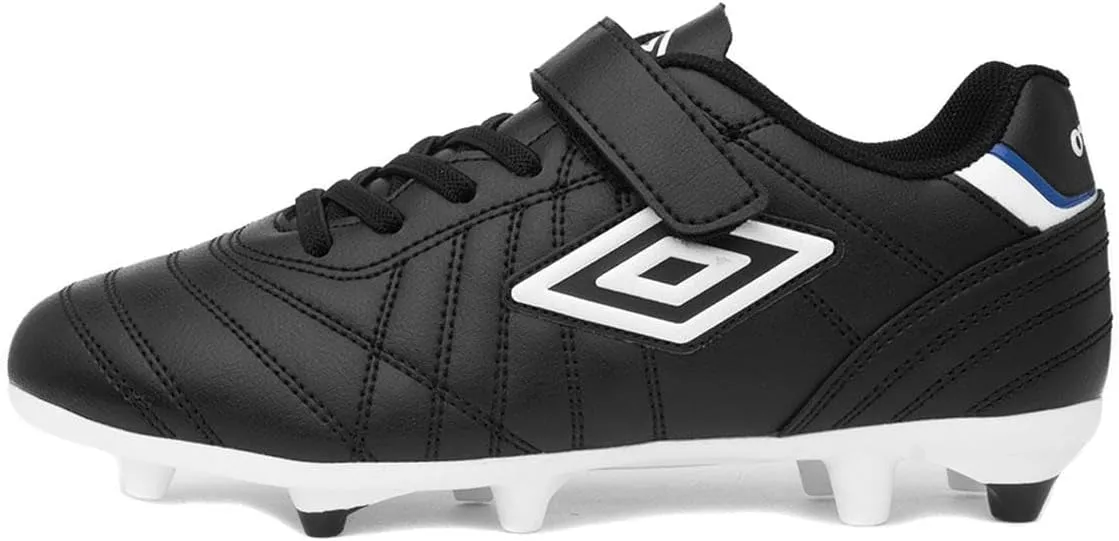 Umbro Childrens/Kids Speciali Liga Firm Leather Soccer Cleats (13 Little Kid) (Black/White)