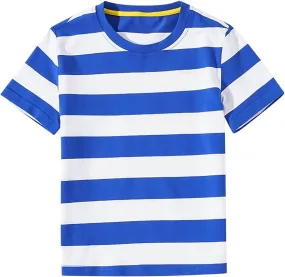 Unisex Girls & Boys T-Shirt Short Sleeve Crew Neck Tee Tops Fashion Striped Printed Tops for Girls 6 Months 11 Years