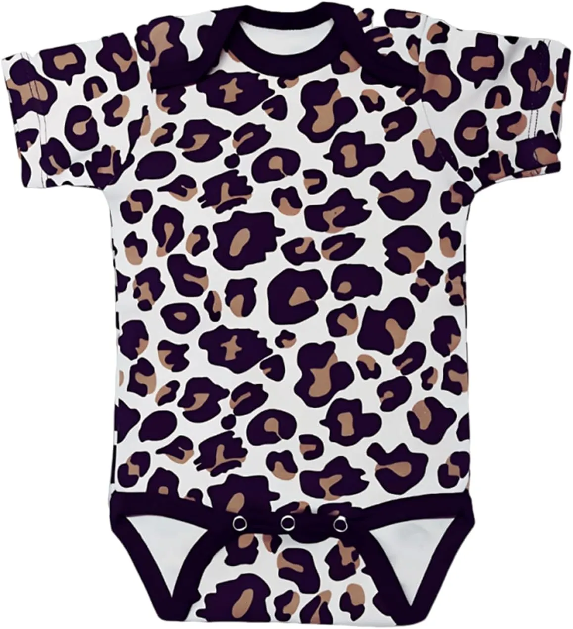 Unisex Newborn Clothes, Soft Baby Onesies, Short Sleeve Baby Clothes with Leopard Print, Breathable Fabric Baby Rompers, Comfortable Newborn Onesies, Baby Bodysuit for Boys & Girls