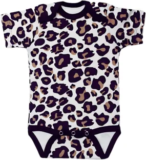 Unisex Newborn Clothes, Soft Baby Onesies, Short Sleeve Baby Clothes with Leopard Print, Breathable Fabric Baby Rompers, Comfortable Newborn Onesies, Baby Bodysuit for Boys & Girls