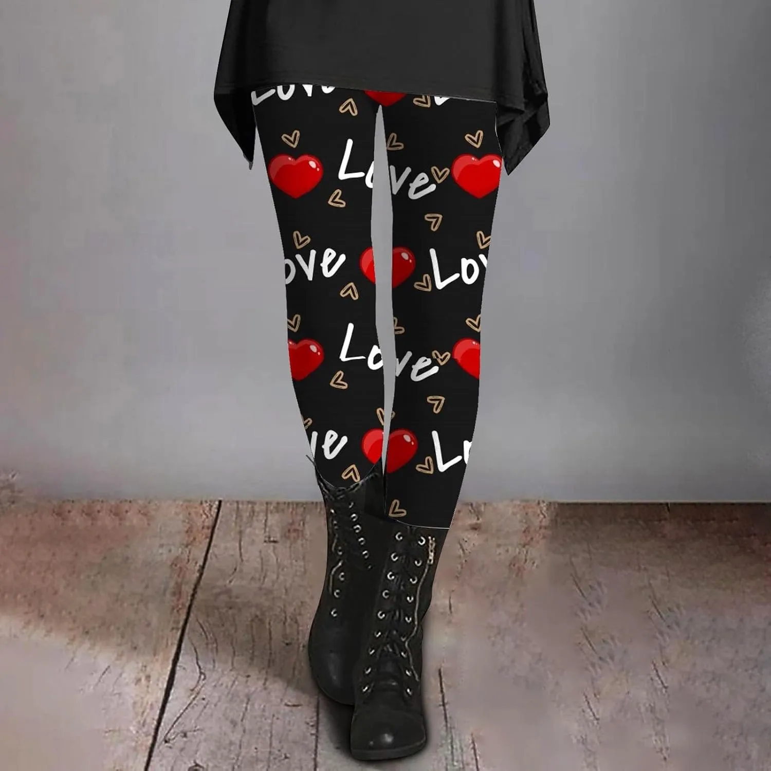 Valentine Leggings for Women Tummy Control Petite Womens Valentine's Leggings Tummy Control Legging Set