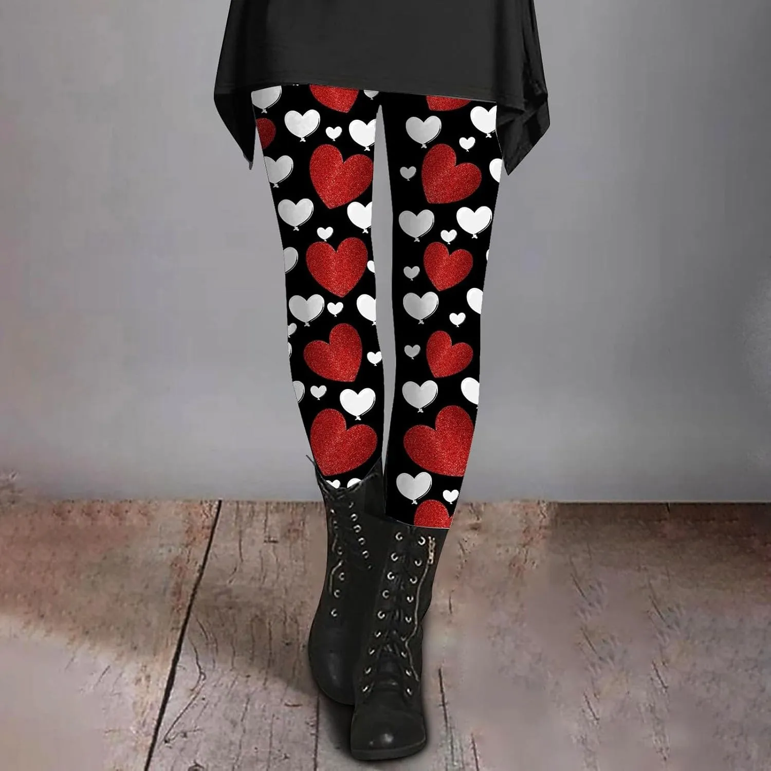 Valentine Leggings for Women Tummy Control Petite Womens Valentine's Leggings Tummy Control Legging Set
