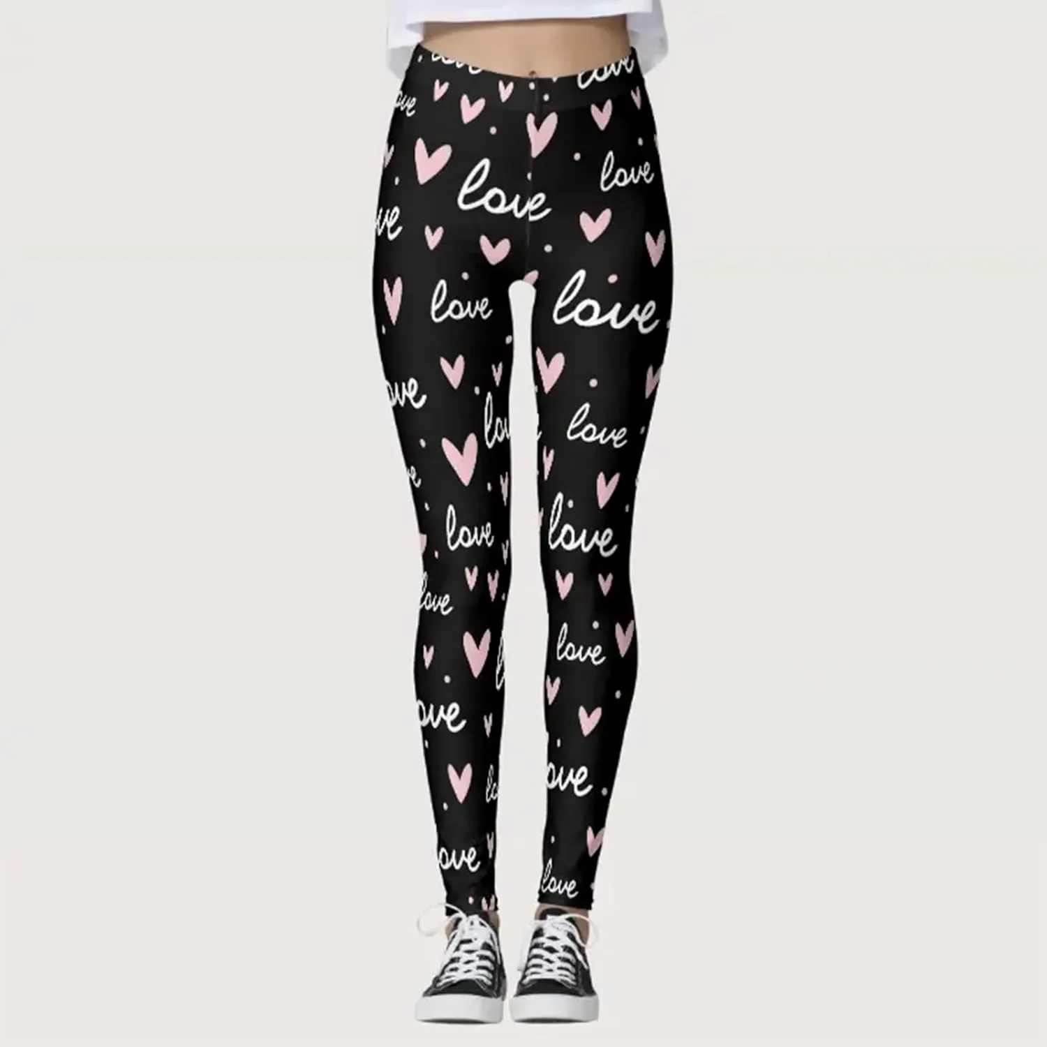 Valentine Leggings for Women Tummy Control Petite Womens Valentine's Leggings Tummy Control Legging Set