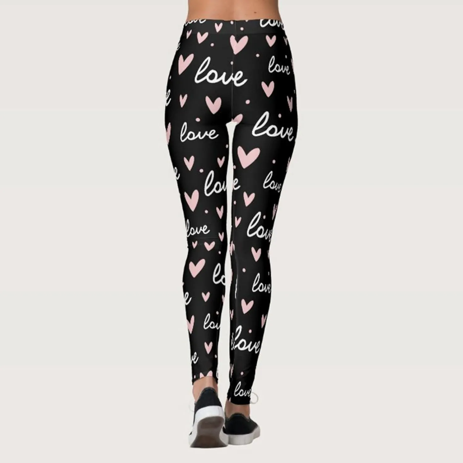 Valentine Leggings for Women Tummy Control Petite Womens Valentine's Leggings Tummy Control Legging Set