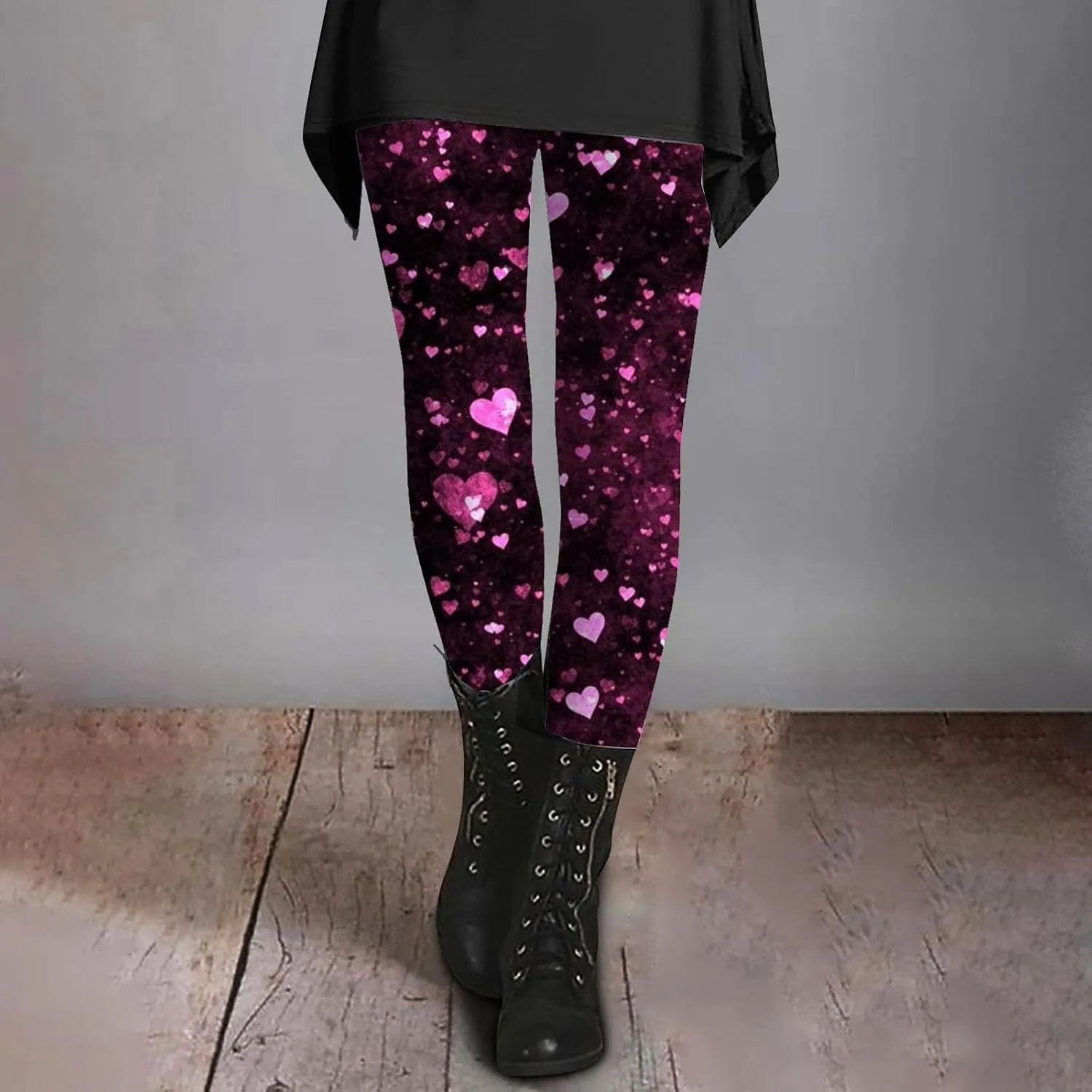 Valentine Leggings for Women Tummy Control Petite Womens Valentine's Leggings Tummy Control Legging Set