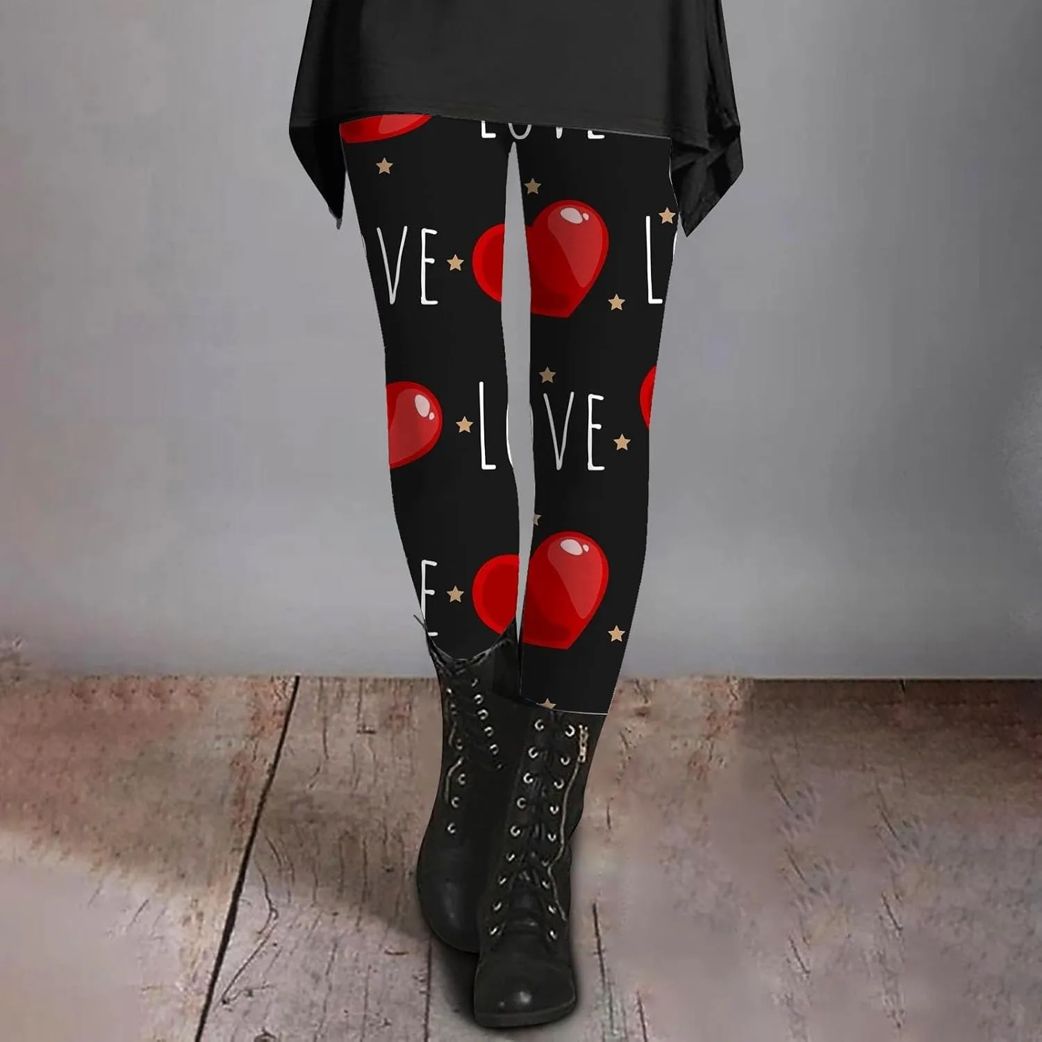 Valentine Leggings for Women Tummy Control Petite Womens Valentine's Leggings Tummy Control Legging Set