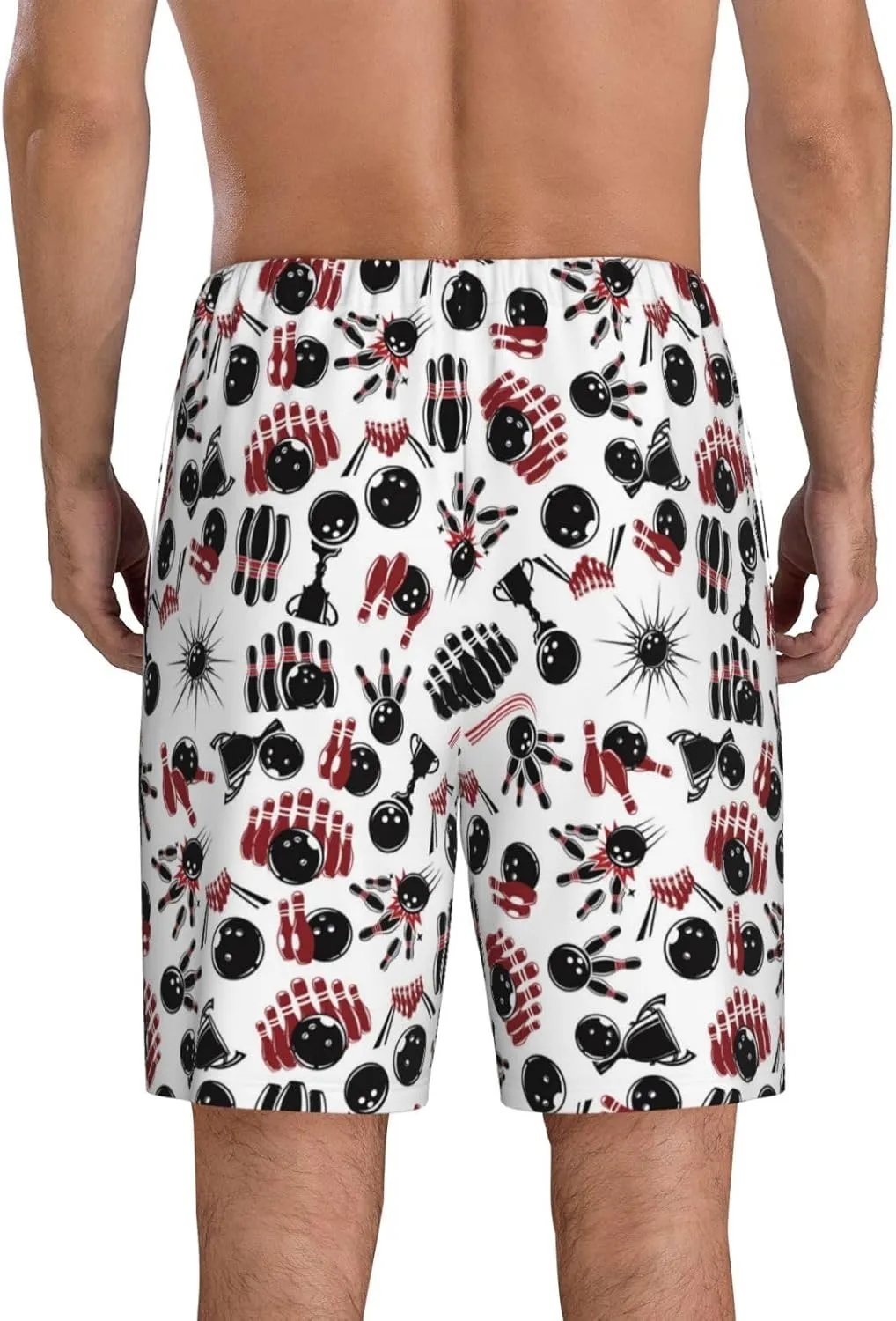 Vosery Mens Pajama Pants - Bowling Comfy Sleep Shorts Mens Pajama Shorts, Mens Lounge Shorts Pj Pants