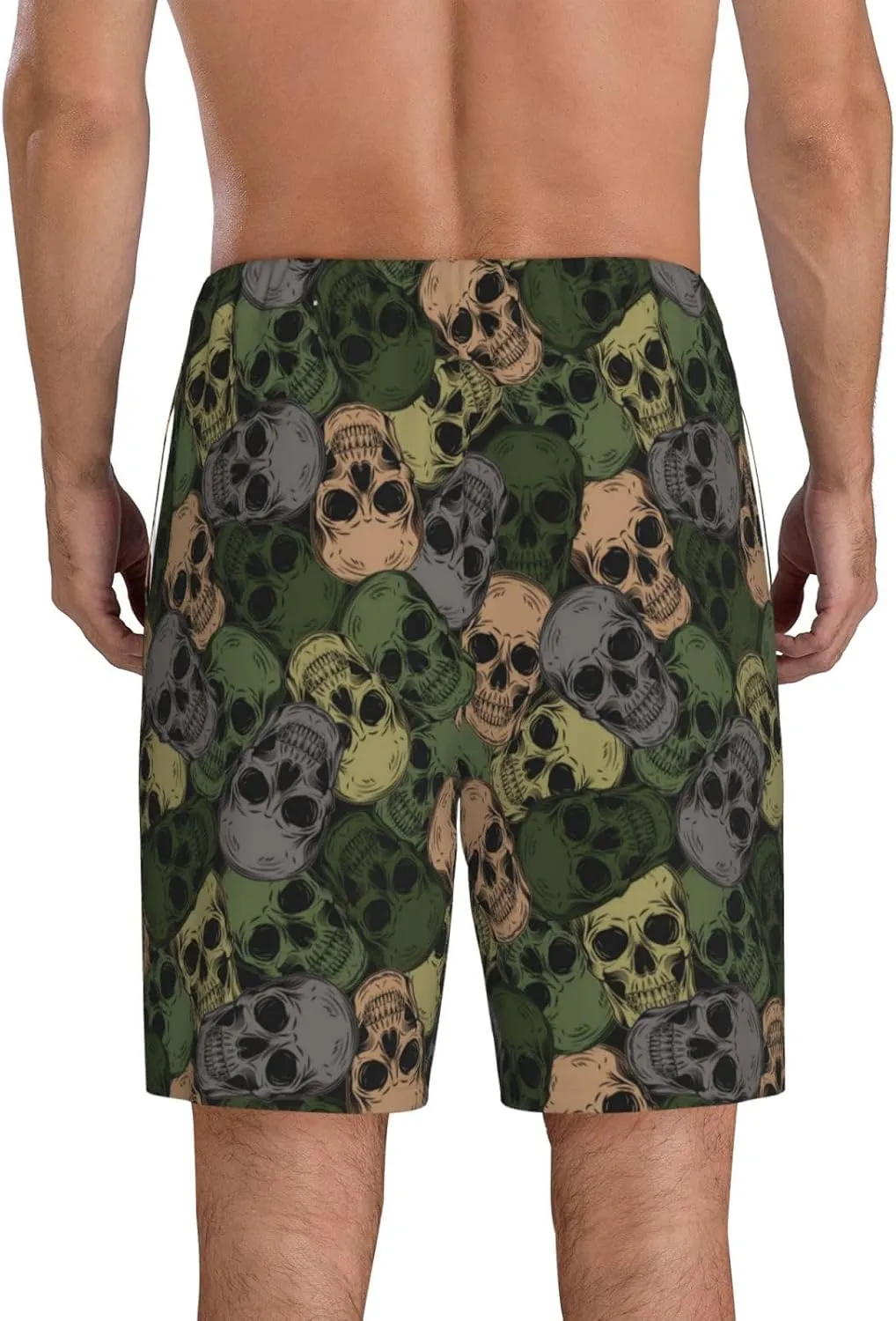 Vosery Mens Pajama Pants - Camouflage Skulls Comfy Sleep Shorts Mens Pajama Shorts, Mens Lounge Shorts Pj Pants