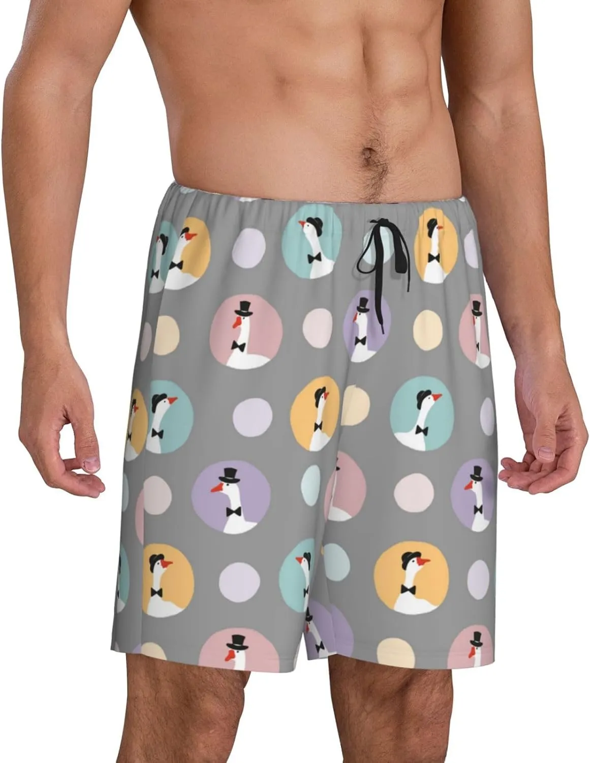 Vosery Mens Pajama Pants - Cute Geese Comfy Sleep Shorts Mens Pajama Shorts, Mens Lounge Shorts Pj Pants