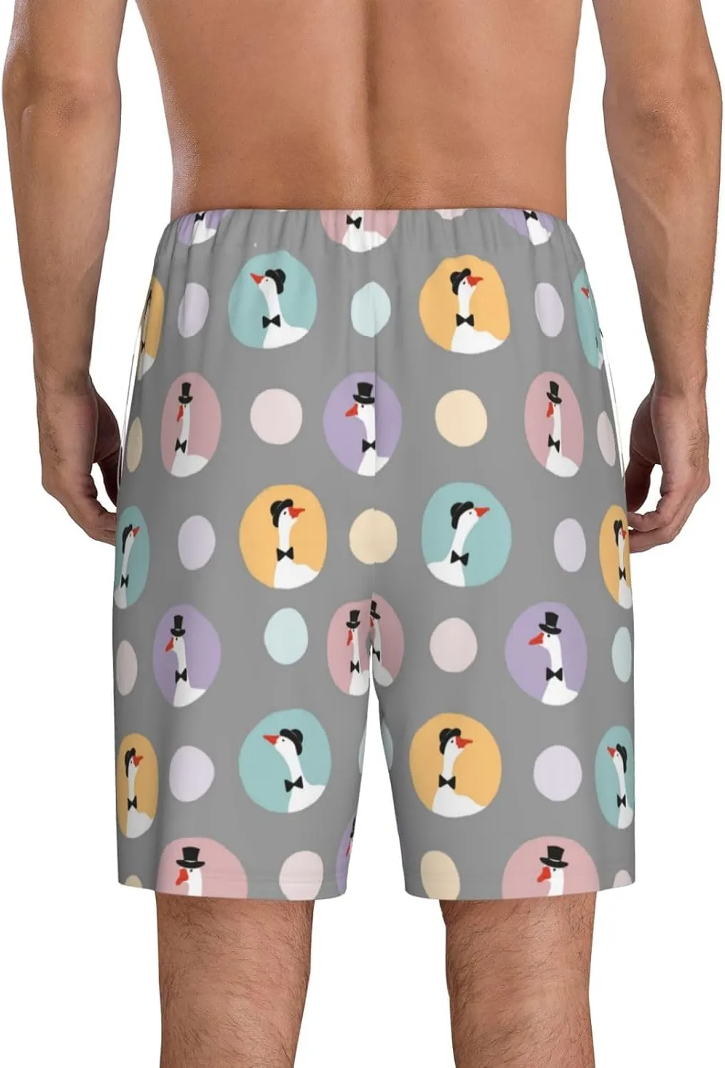Vosery Mens Pajama Pants - Cute Geese Comfy Sleep Shorts Mens Pajama Shorts, Mens Lounge Shorts Pj Pants