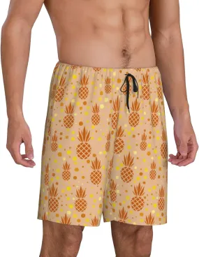 Vosery Mens Pajama Pants - Pineapples Comfy Sleep Shorts Mens Pajama Shorts, Mens Lounge Shorts Pj Pants