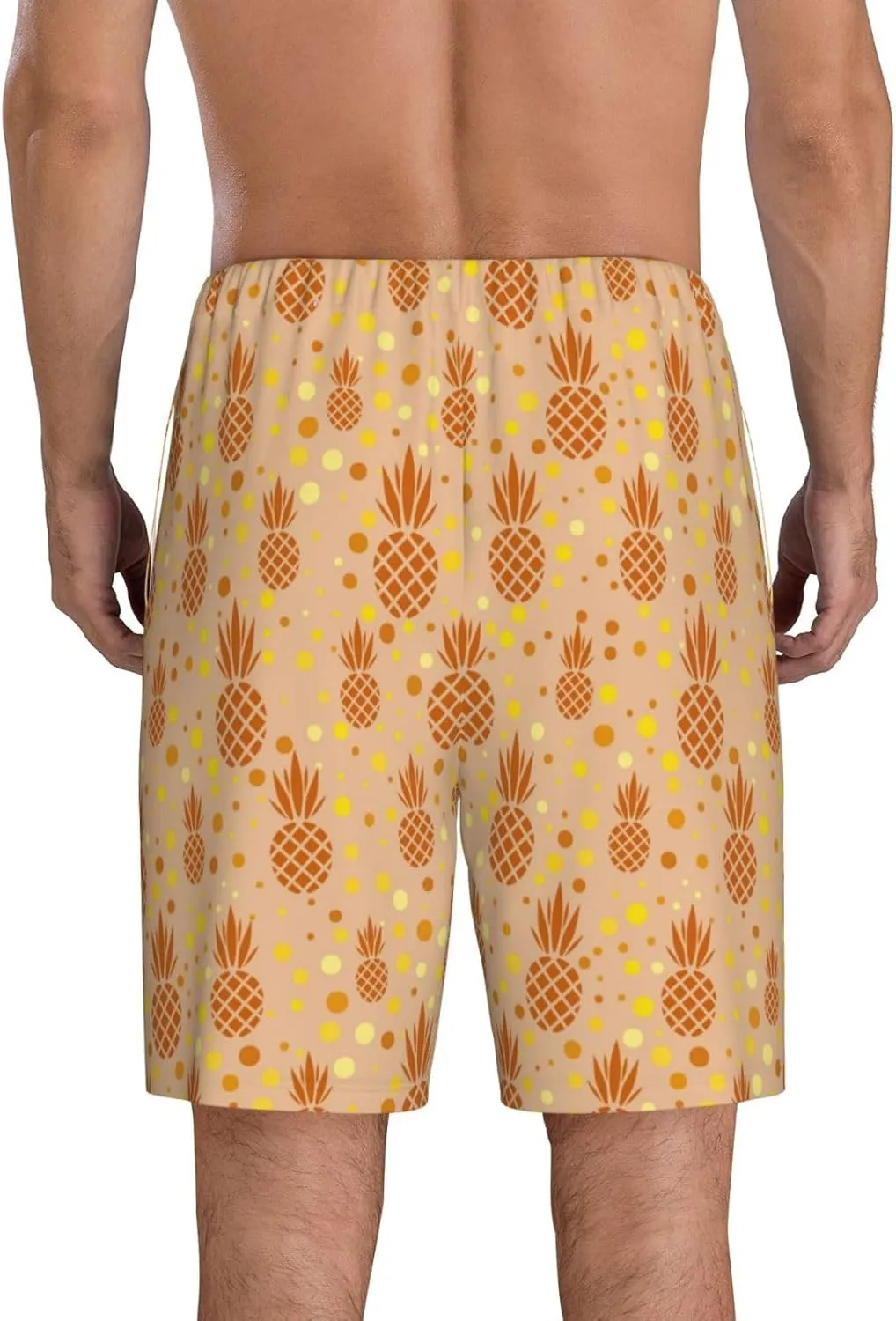 Vosery Mens Pajama Pants - Pineapples Comfy Sleep Shorts Mens Pajama Shorts, Mens Lounge Shorts Pj Pants